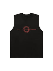 Thorn Ring Retro Font Street Rap Sleeveless Vest Streetwear