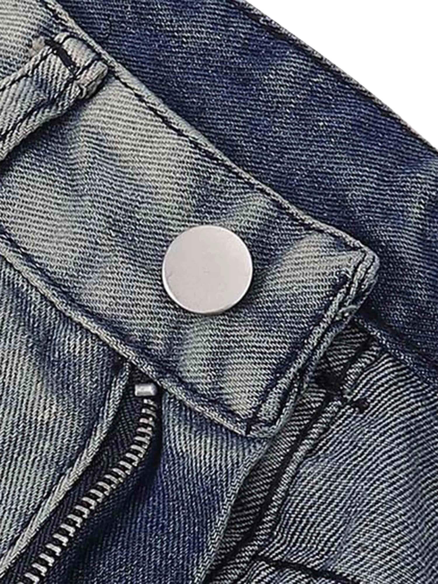 Vintage Ink Splash Washed And Distressed Jeans Streetwear