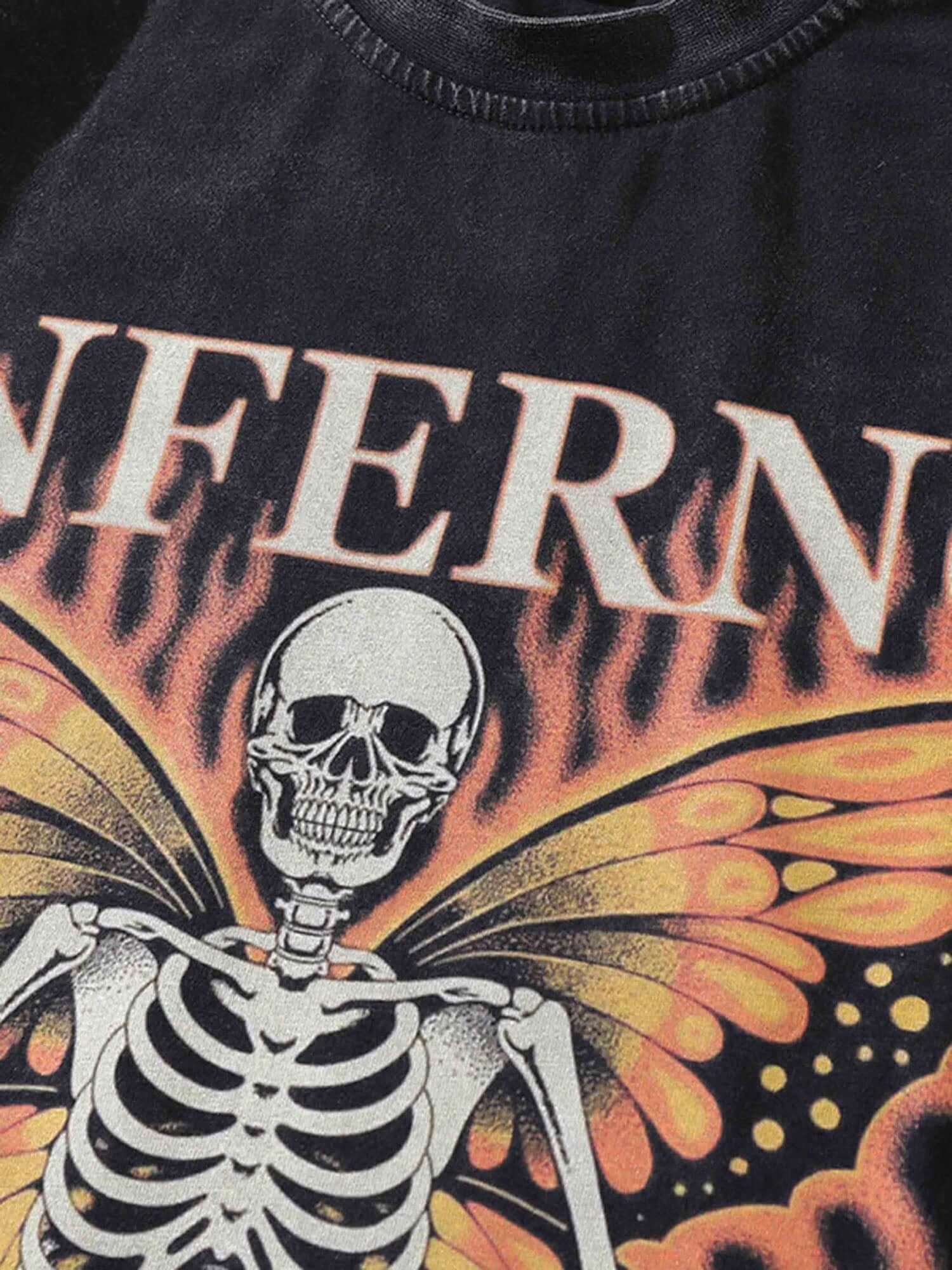 Vintage Skull Crew Neck Sweatshirt Streetwear