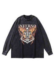 Vintage Skull Crew Neck Sweatshirt Streetwear