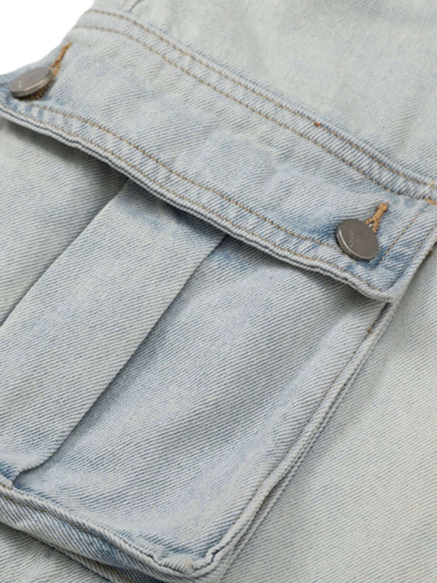Vintage Washed Multi pocket Work Jeans Streetwear