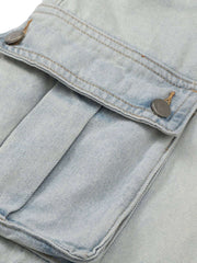 Vintage Washed Multi pocket Work Jeans Streetwear