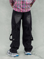 Washed Ripped Denim Jeans Streetwear