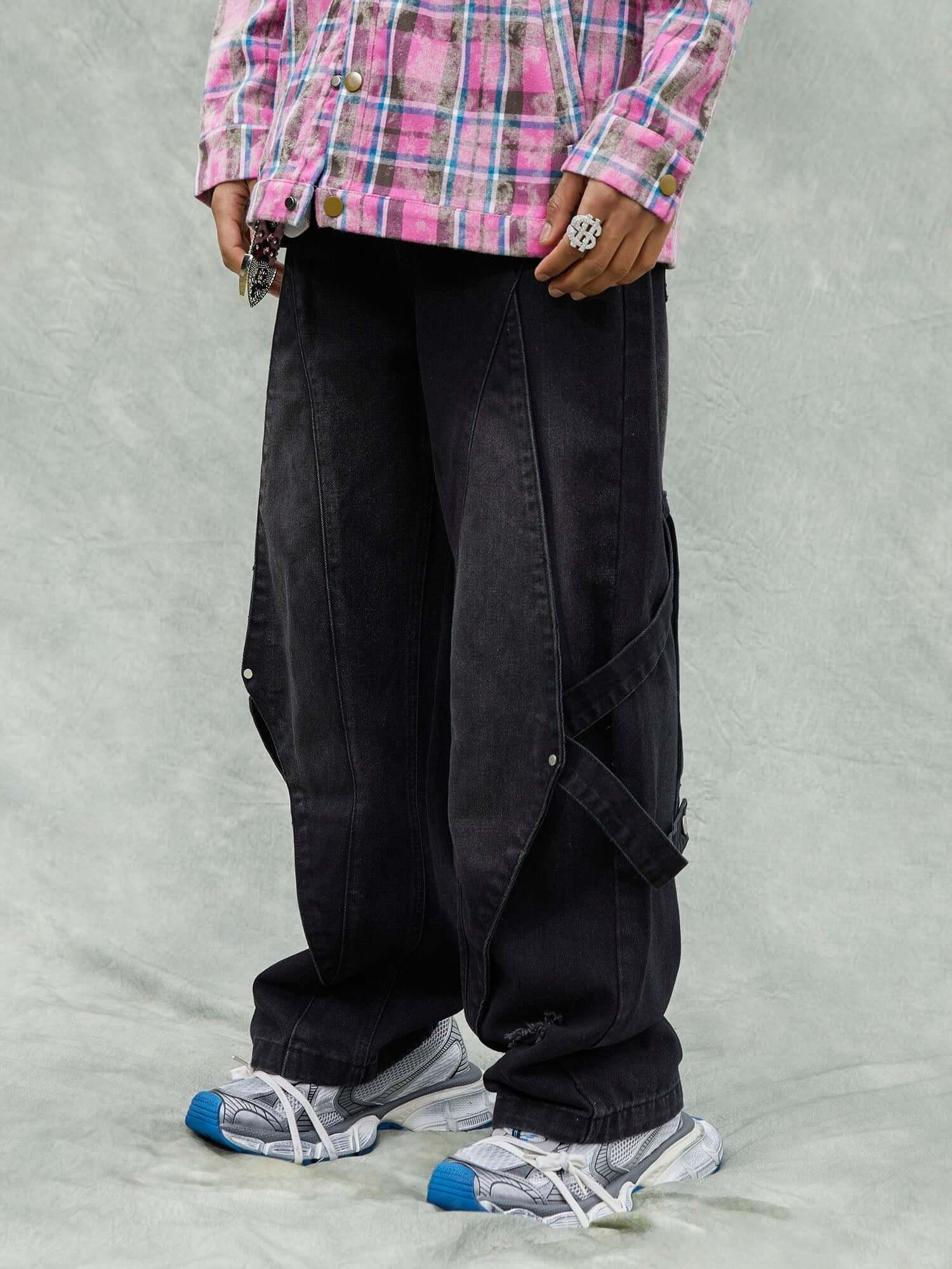 Washed Ripped Denim Jeans Streetwear