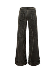 Washed Split Design Hip Hop Horn Jeans Streetwear
