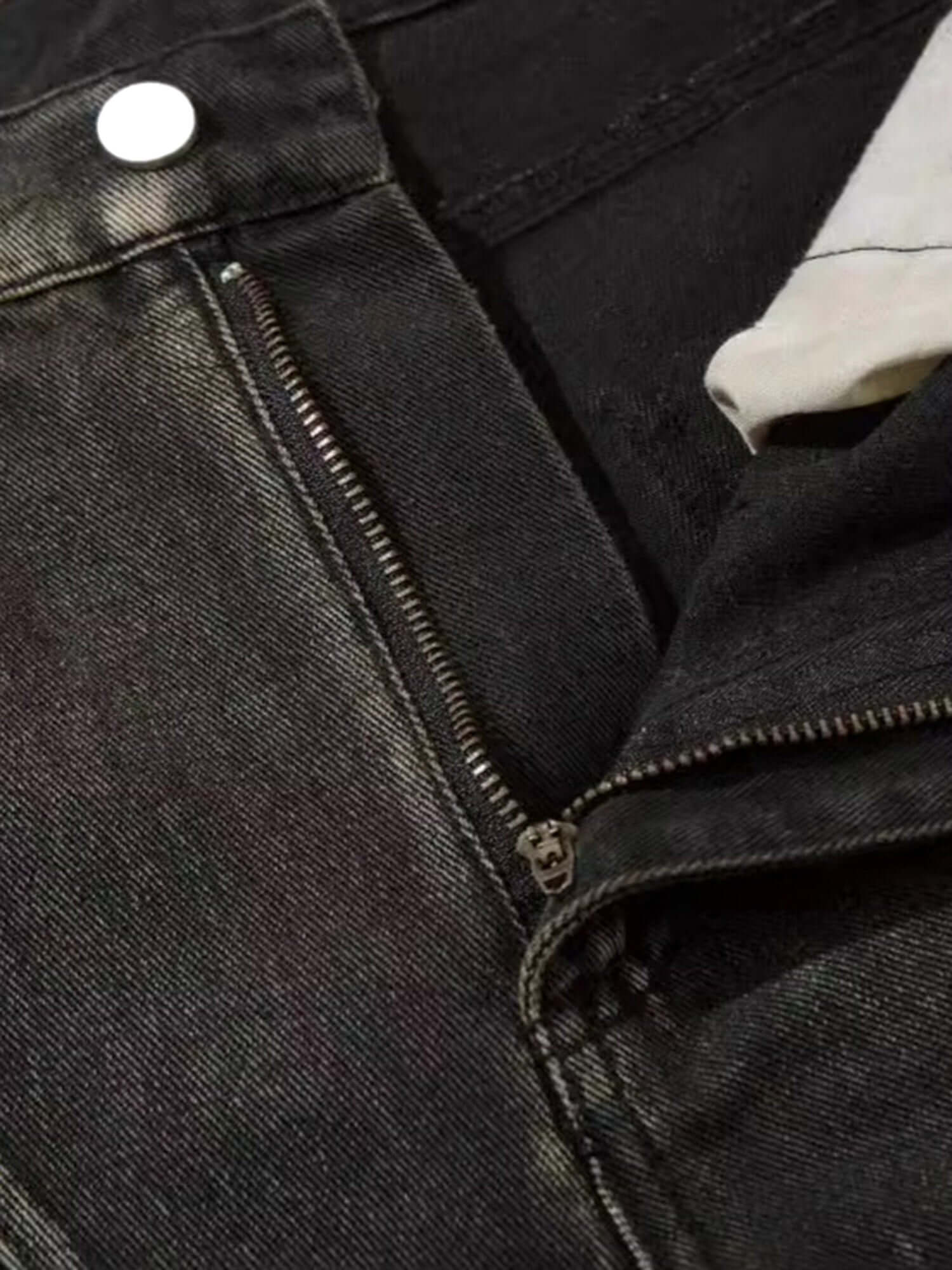 Washed Split Design Hip Hop Horn Jeans Streetwear