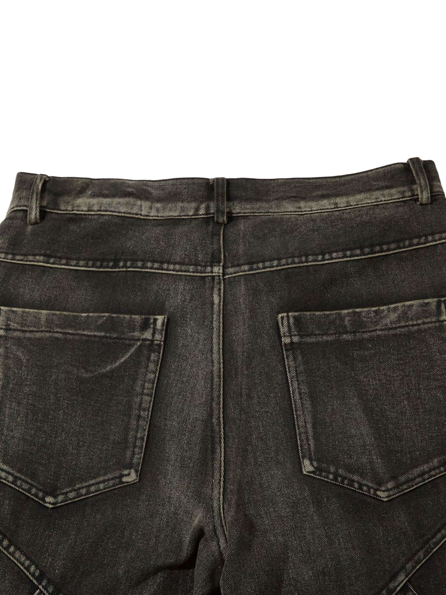 Washed Split Design Hip Hop Horn Jeans Streetwear
