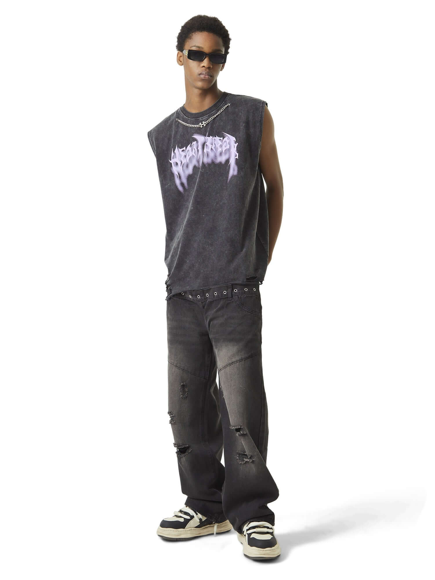 Vintage Washed Distressed Jeans Streetwear