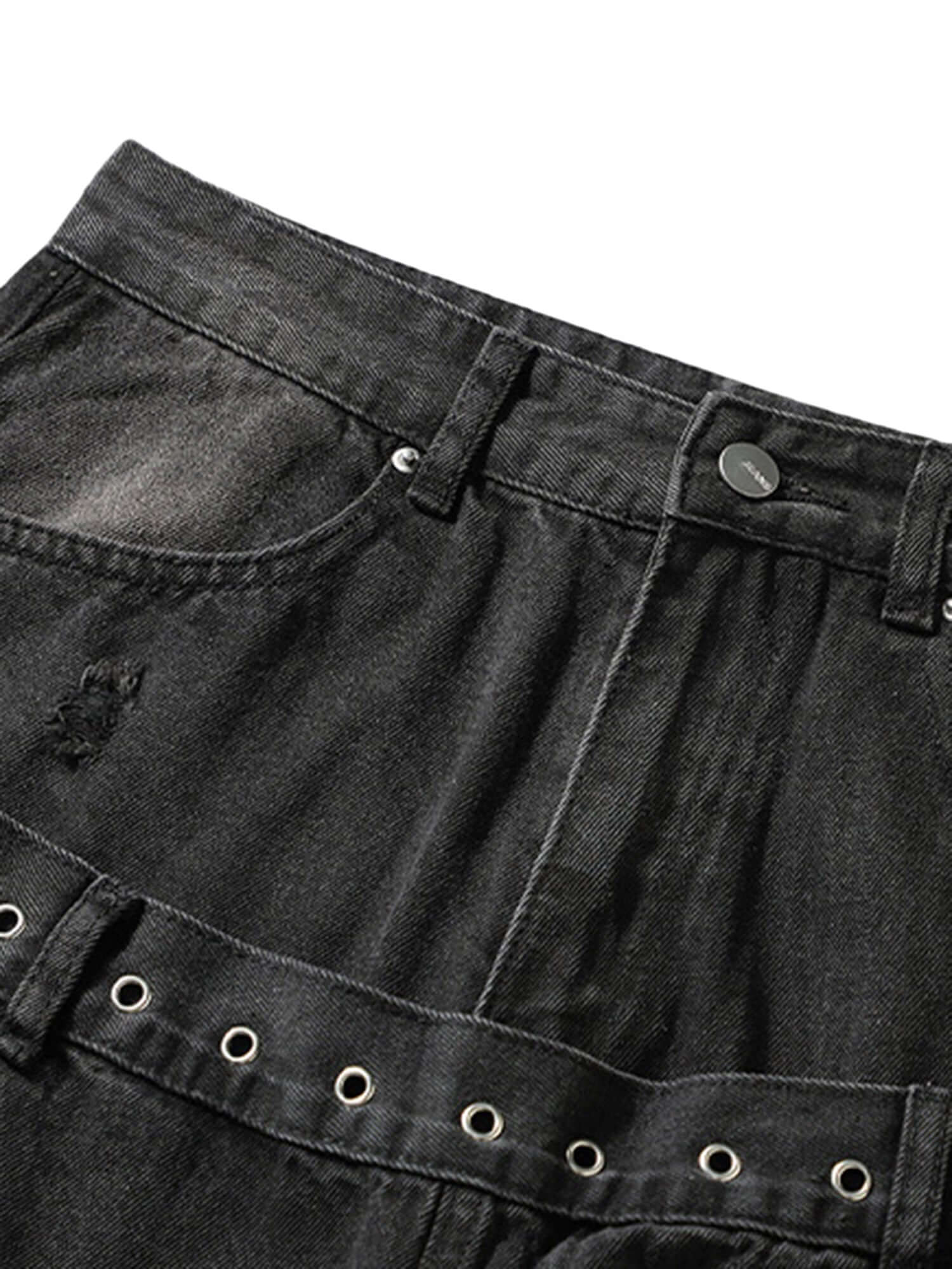 Vintage Washed Distressed Jeans Streetwear