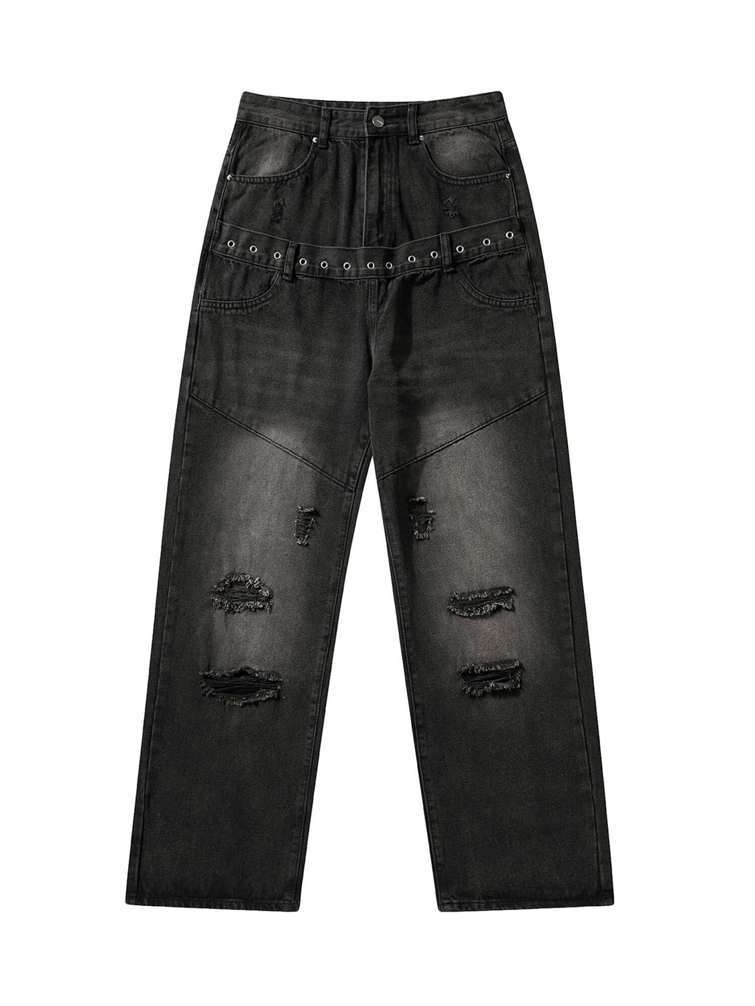 Vintage Washed Distressed Jeans Streetwear
