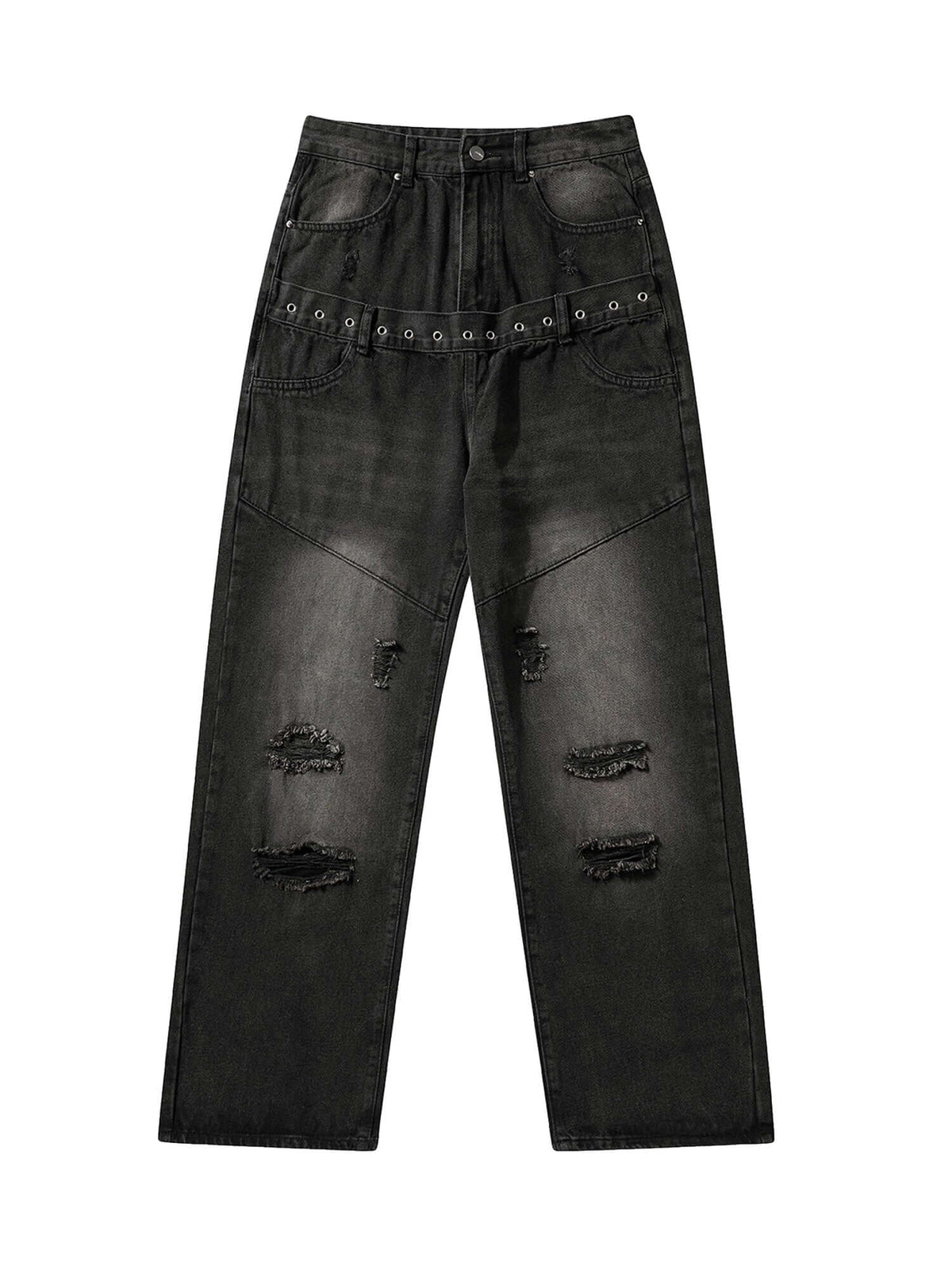 Vintage Washed Distressed Jeans Streetwear