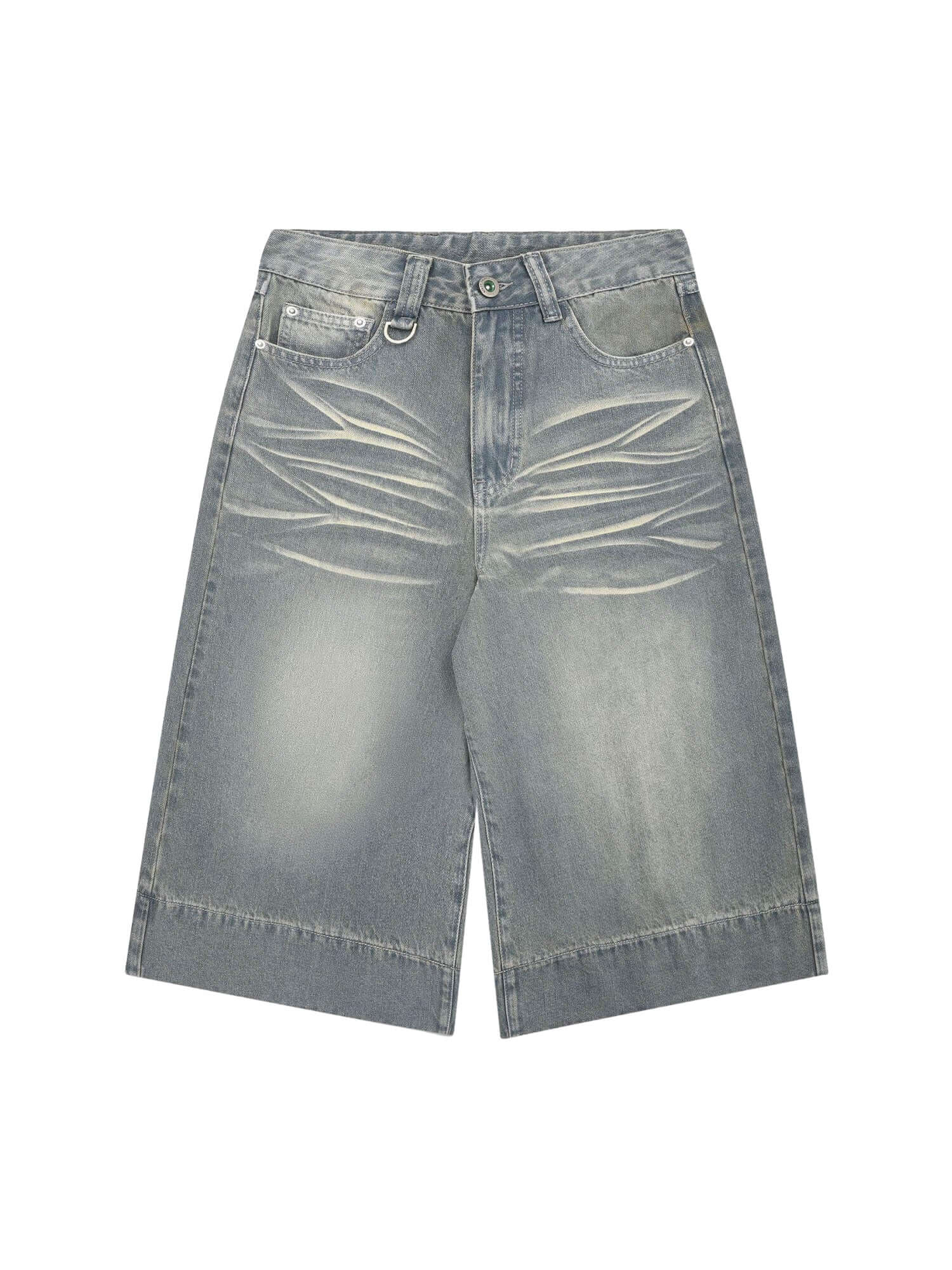 Washed Denim Hip Hop Shorts Relaxed Streetwear Style