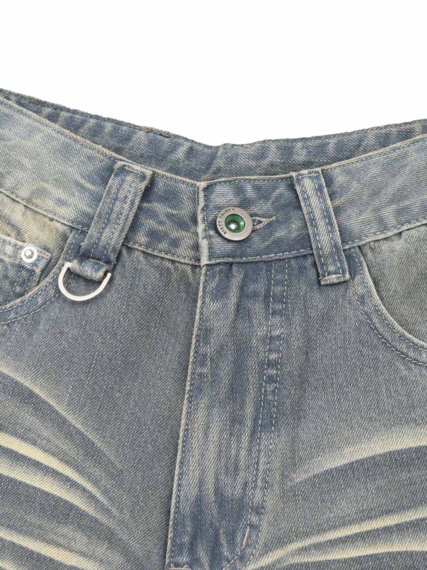 Washed Denim Hip Hop Shorts Relaxed Streetwear Style