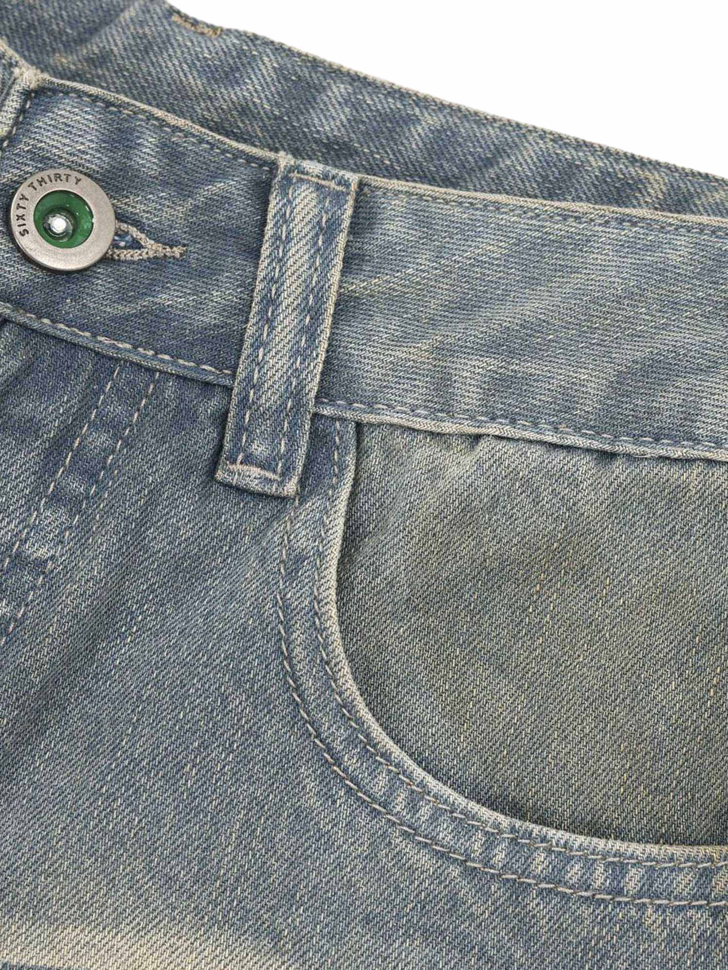 Washed Denim Hip Hop Shorts Relaxed Streetwear Style