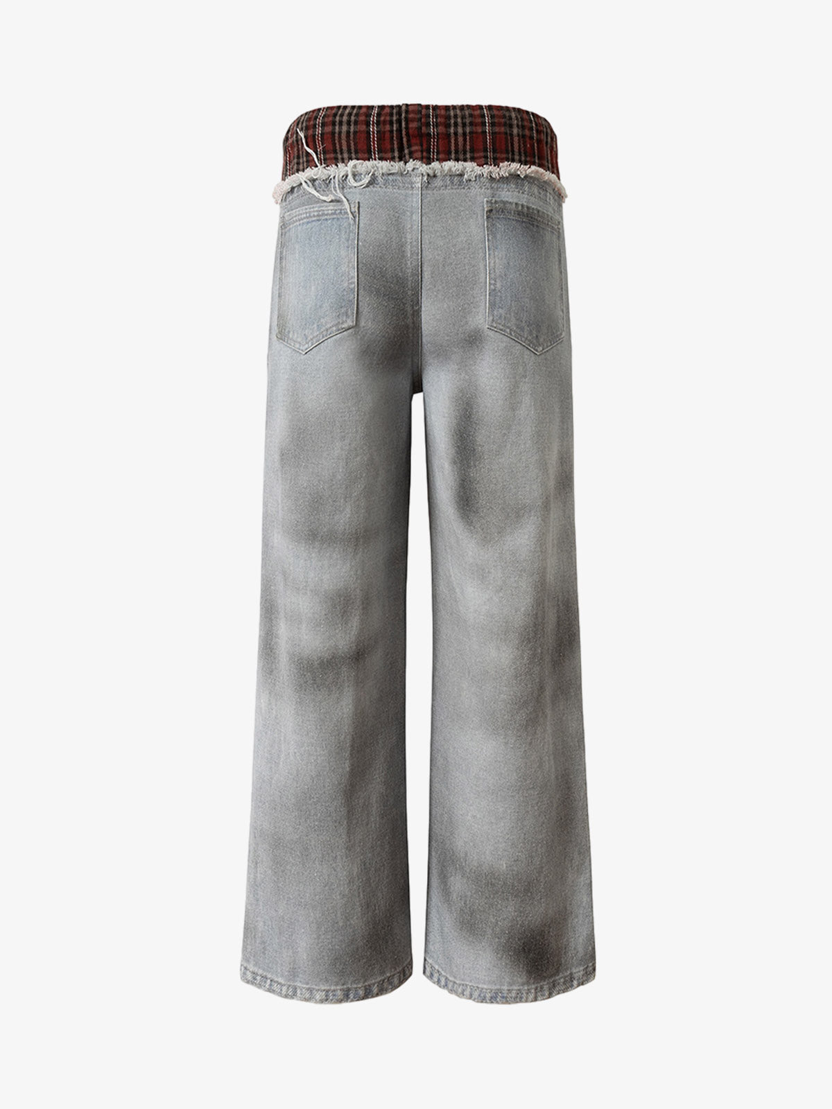 Waistband Patch Drawstring Jeans