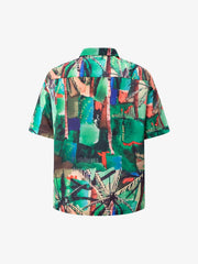 Beach Vacation Oil Painting Print Short-sleeved Shirt