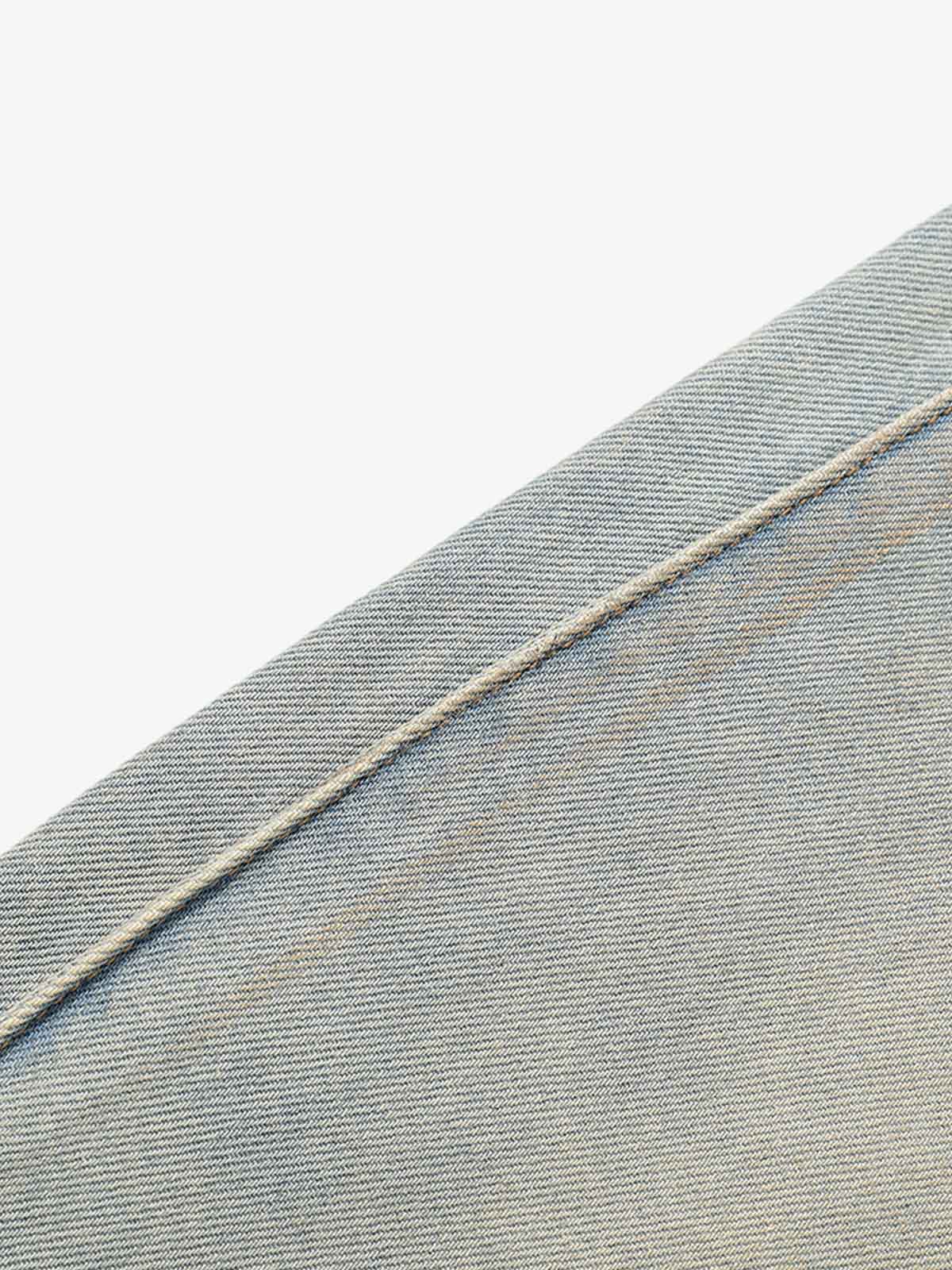 Painted Washed Old Machete Mopping Jeans