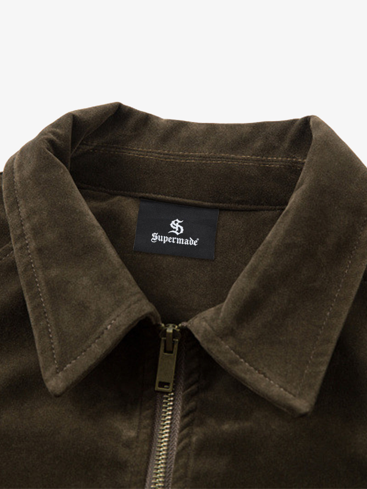 Suede Lapel Deconstructed Patchwork Jacket