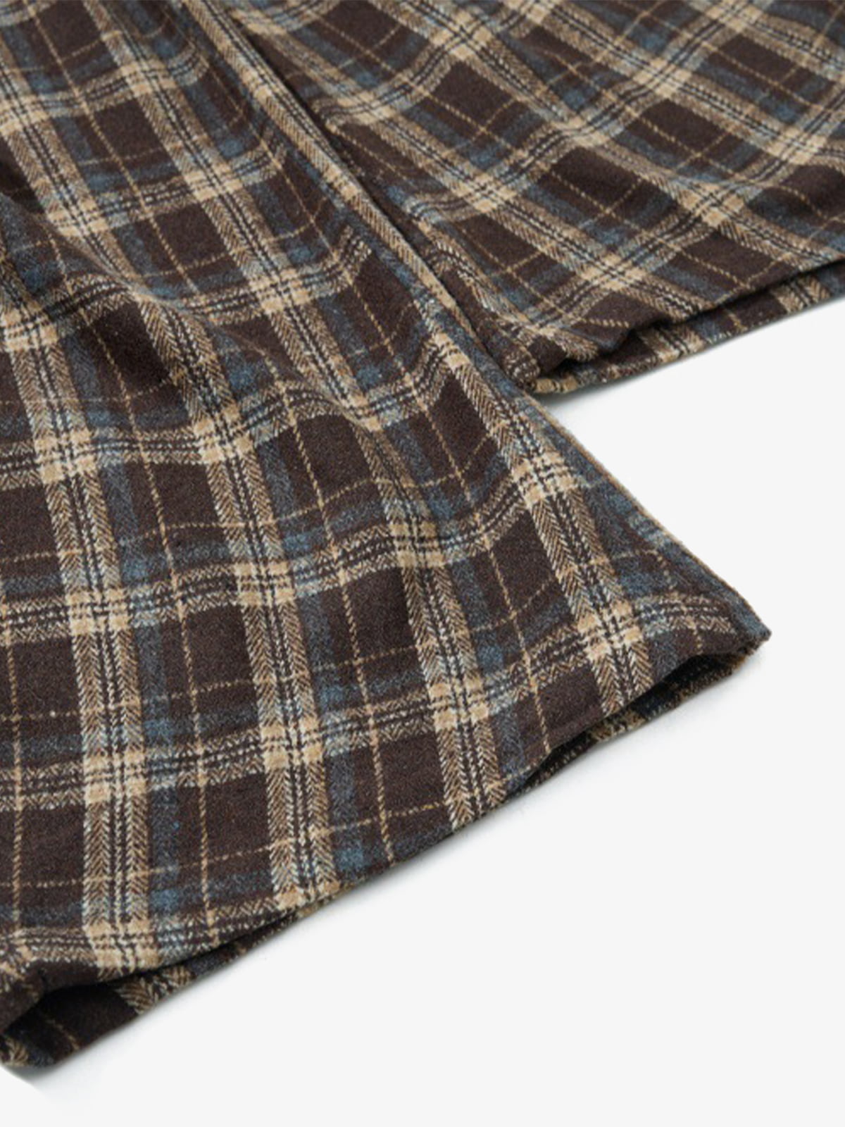 Vintage Plaid Pleated Multi-Pocket Cargo Casual Pants