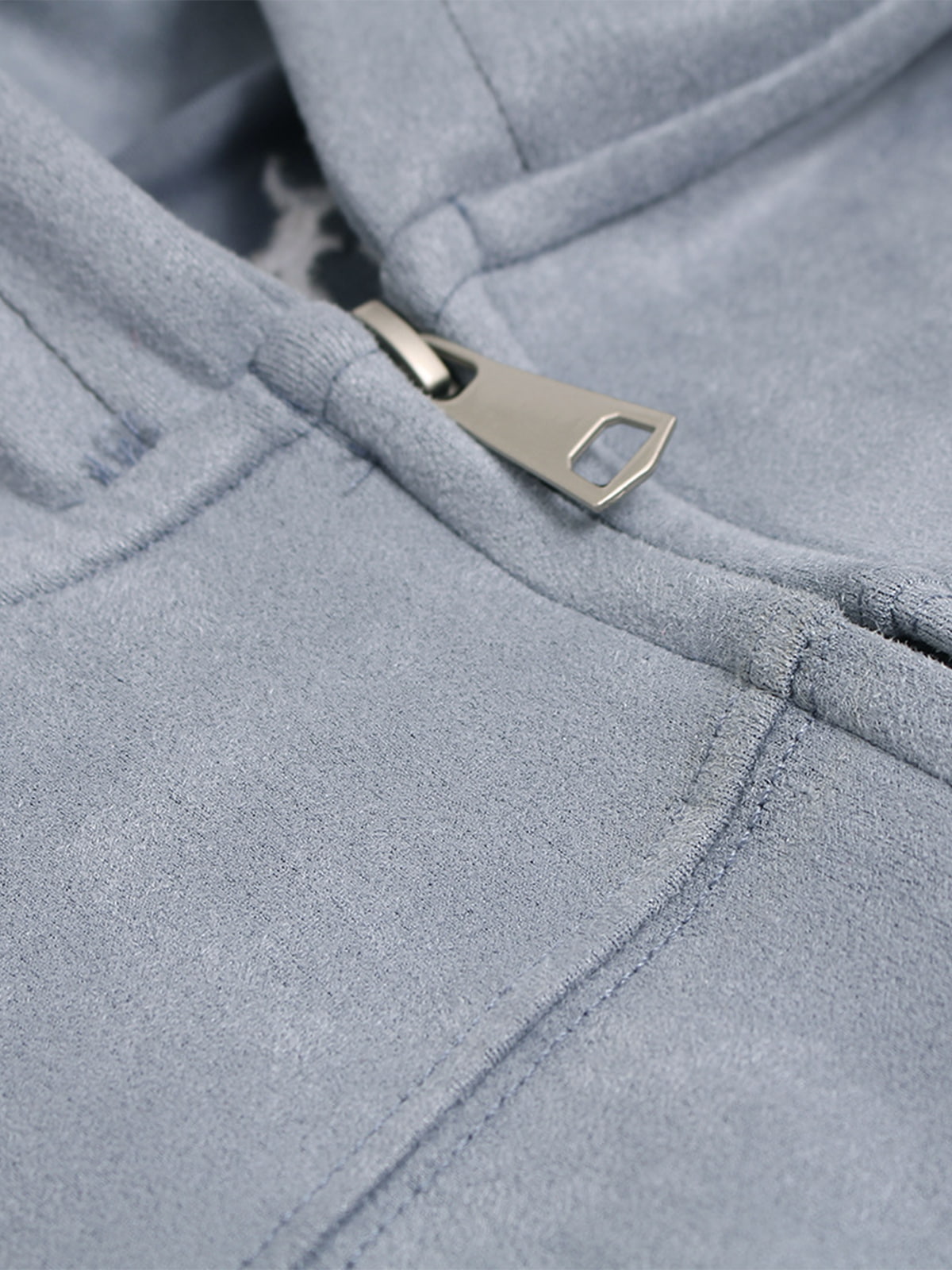 Vintage Suede Letter Embroidered Cropped Hooded Sweatshirt