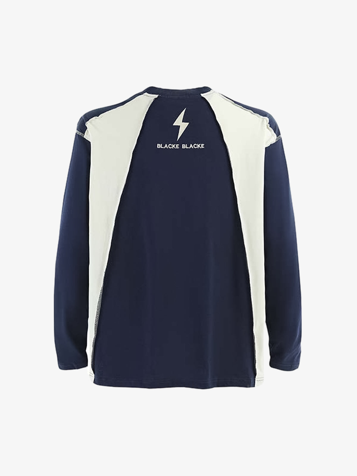 Lightning Letter Print Contrast Color Stitching Long-Sleeve T-Shirt