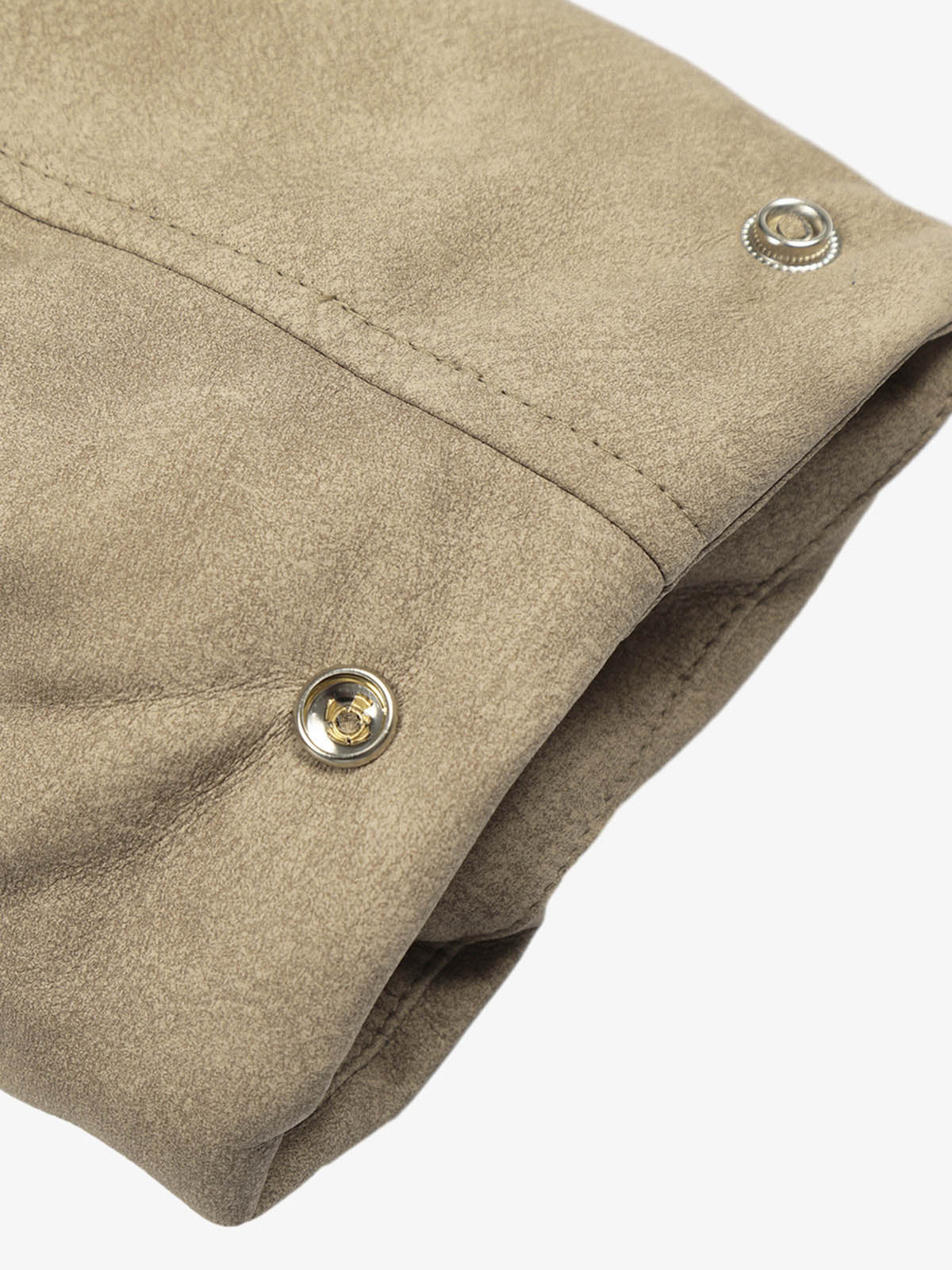 Vintage Fur Collar PU Leather Badge Embroidery Work Jacket