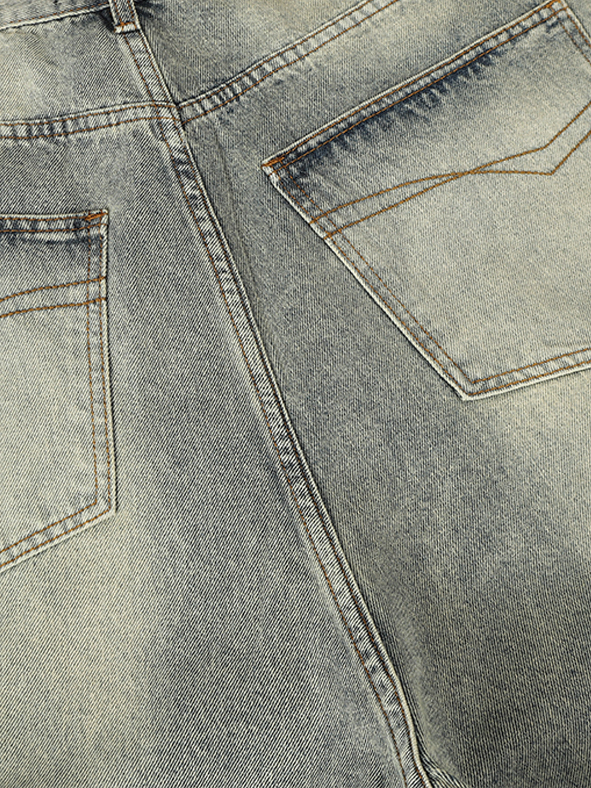 Retro Denim Rhinestone Striped Baggy Jeans
