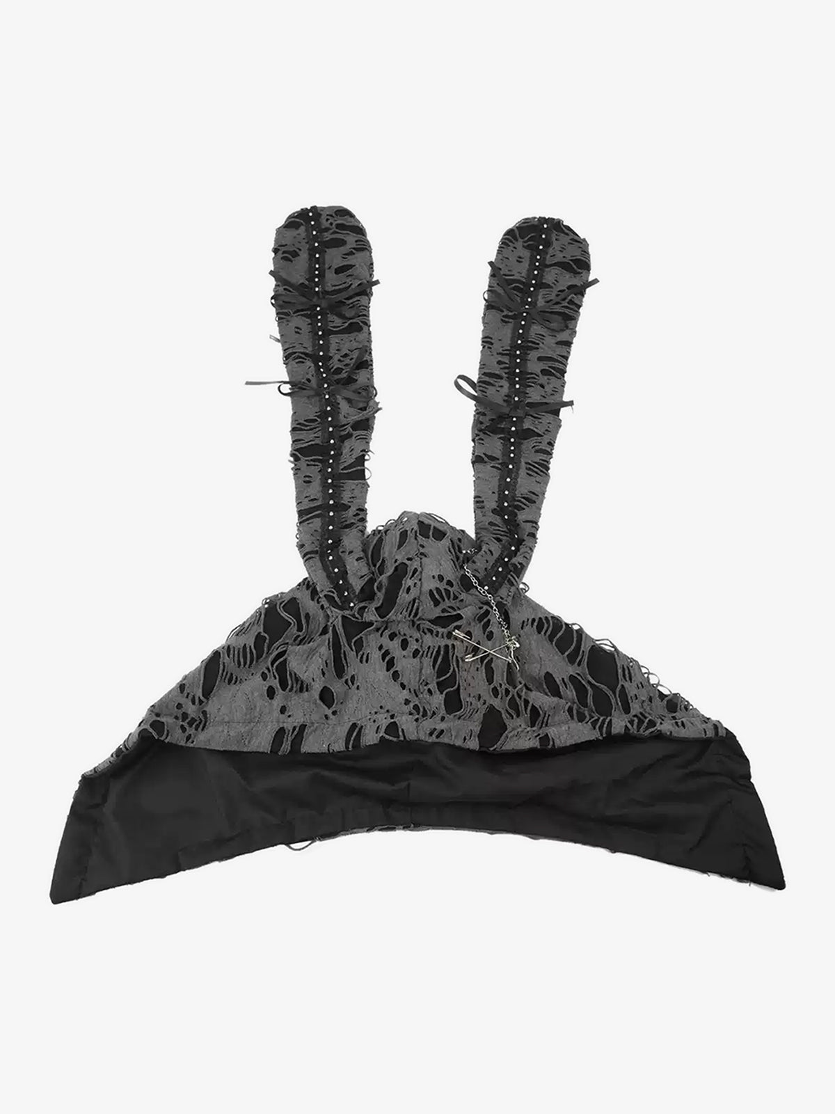 Punk Gothic Lace-Up Bow Earflap Trapper Hat