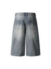 Vintage Patchwork Raw Edge Cropped Jort
