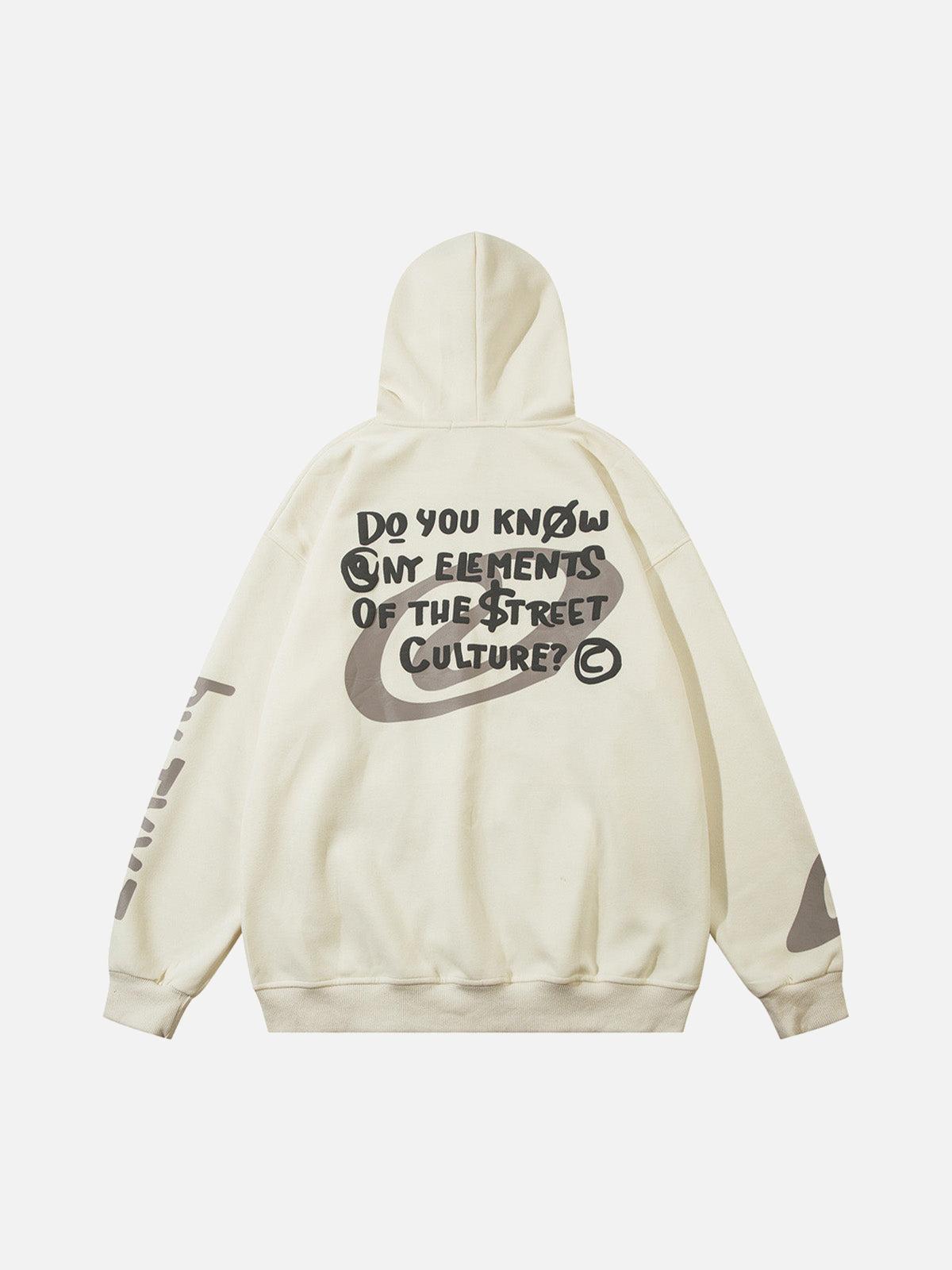 Abstract Angel Print Pullover Hoodie