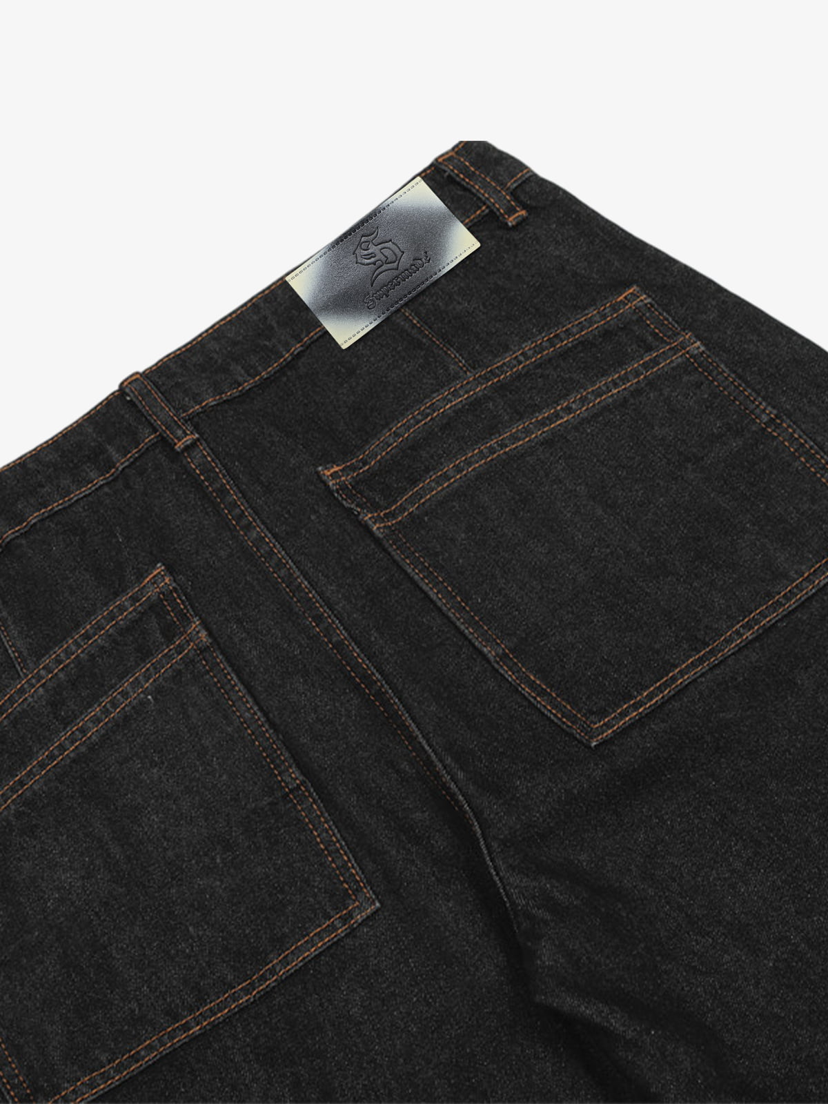 Vintage Denim Stitching Deconstructed Work Barrel Jeans