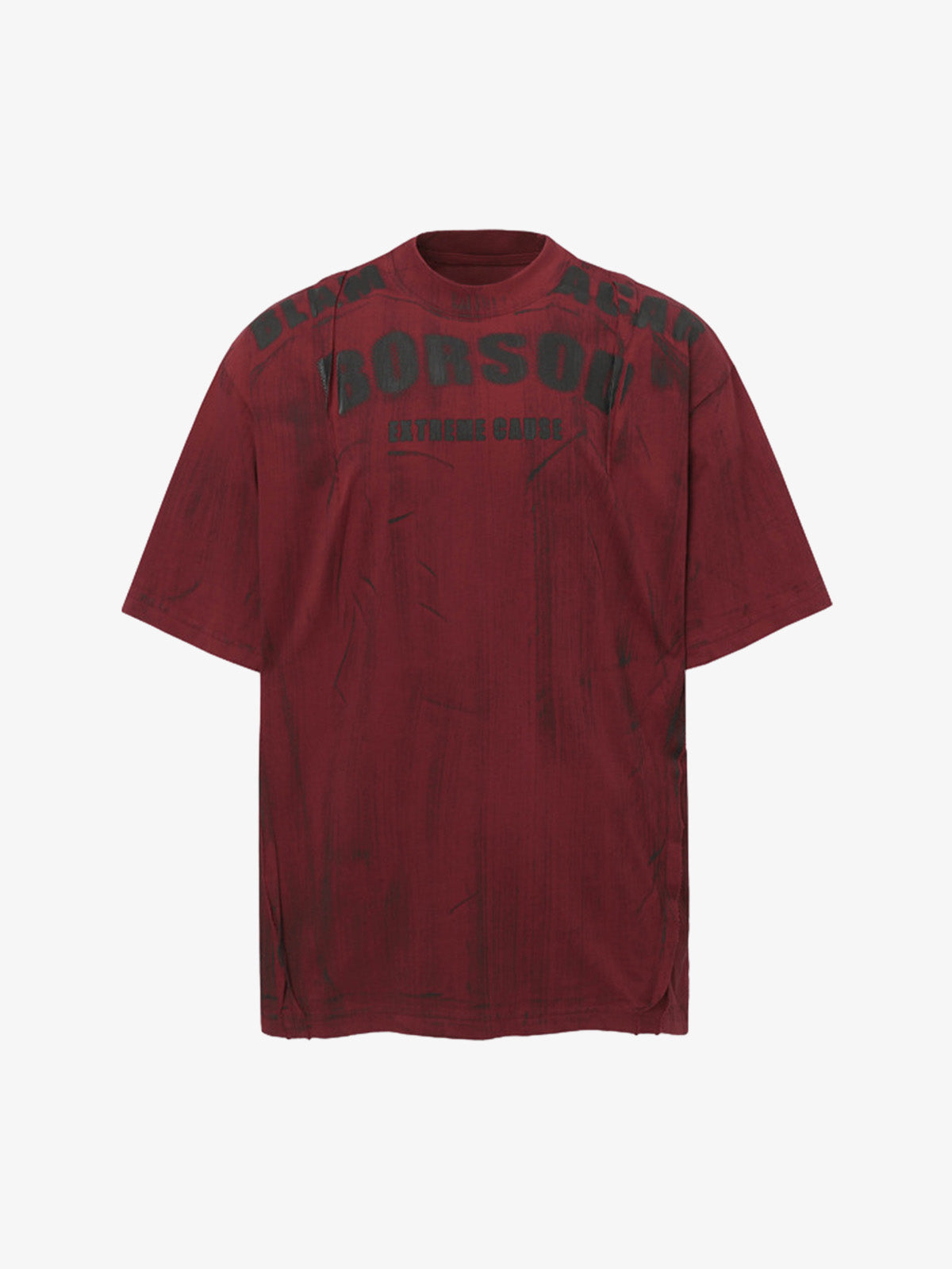 Painted Distressed Print Short-Sleeved T-Shirt