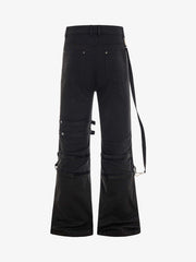 Technical Style Flared Cargo Casual Pants