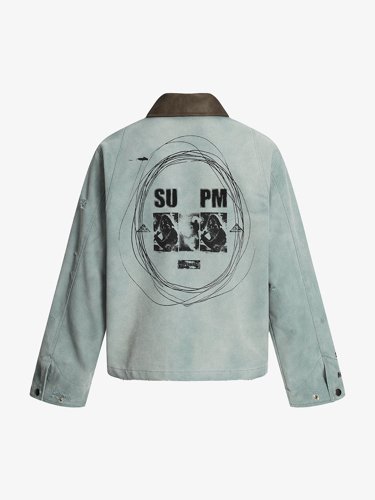 Vintage Washed Distressed Barn Work Jacket