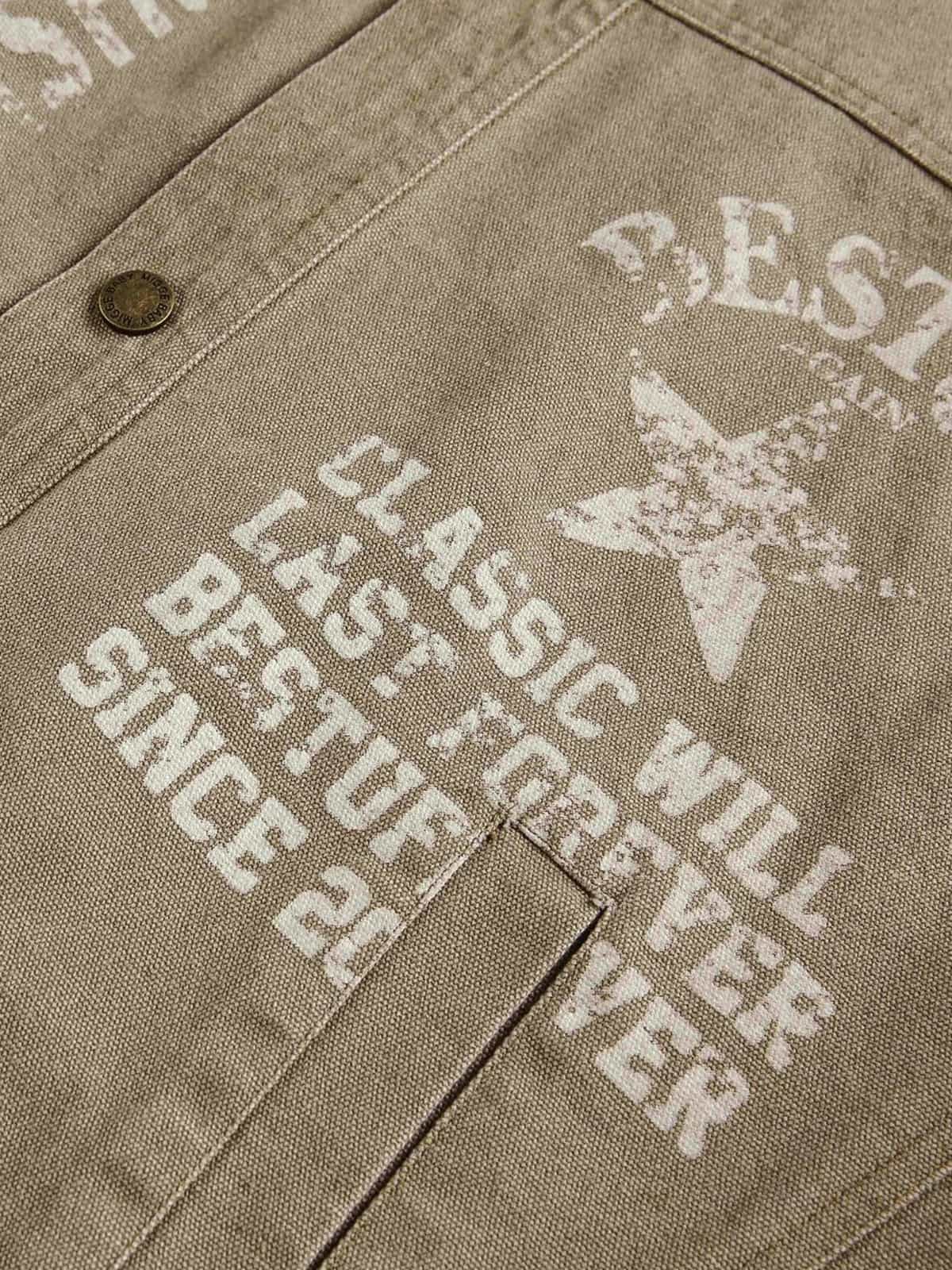 High Street Patchwork Collar Printed Work Jacket