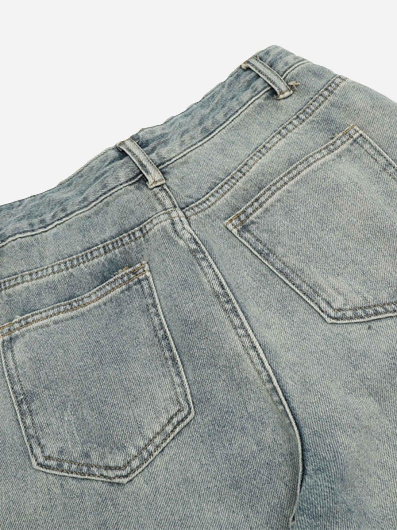 Airbrushed Pentagram Applique Jeans