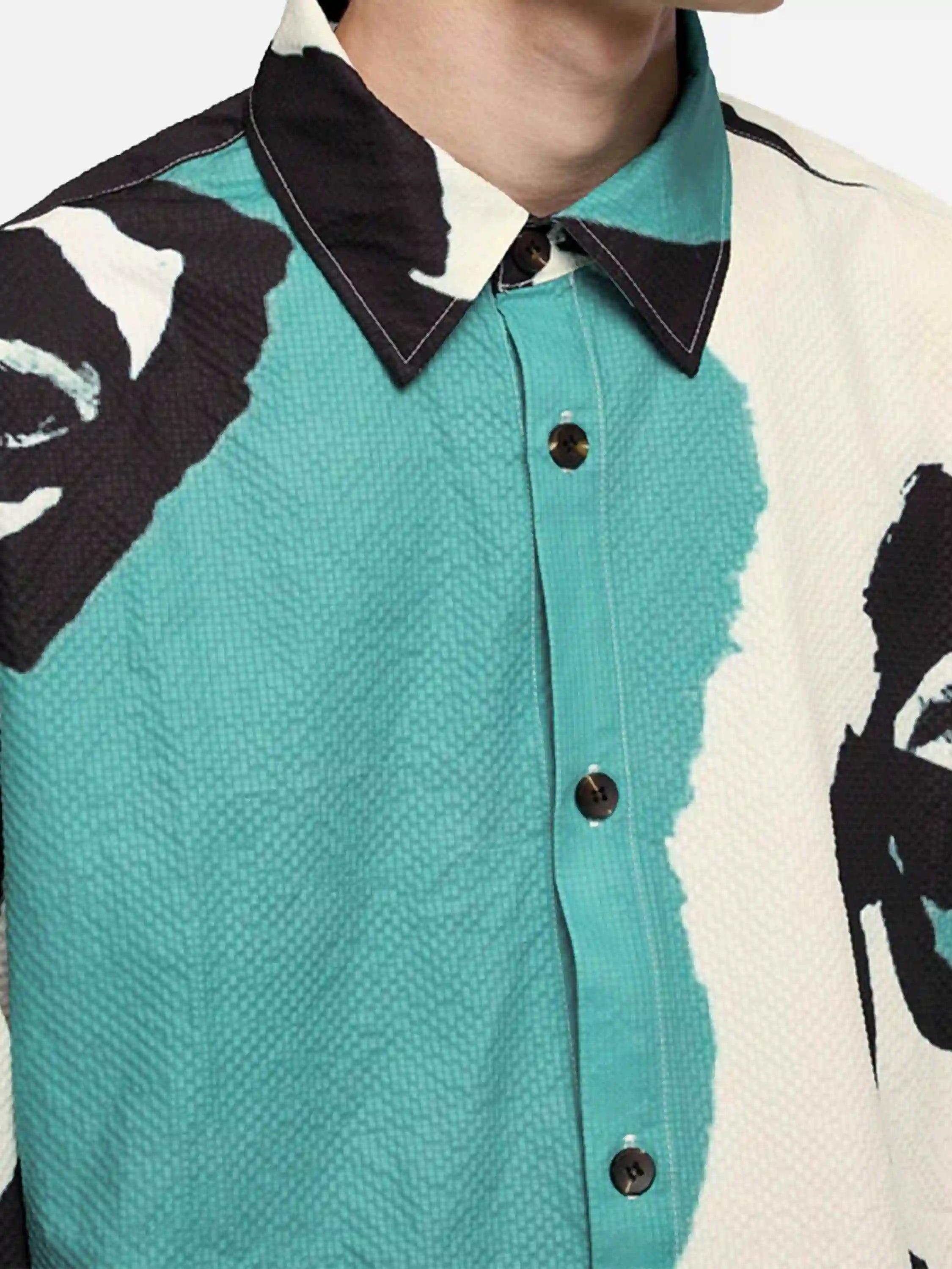 American Graffiti Abstract Portrait Seersucker Shirt