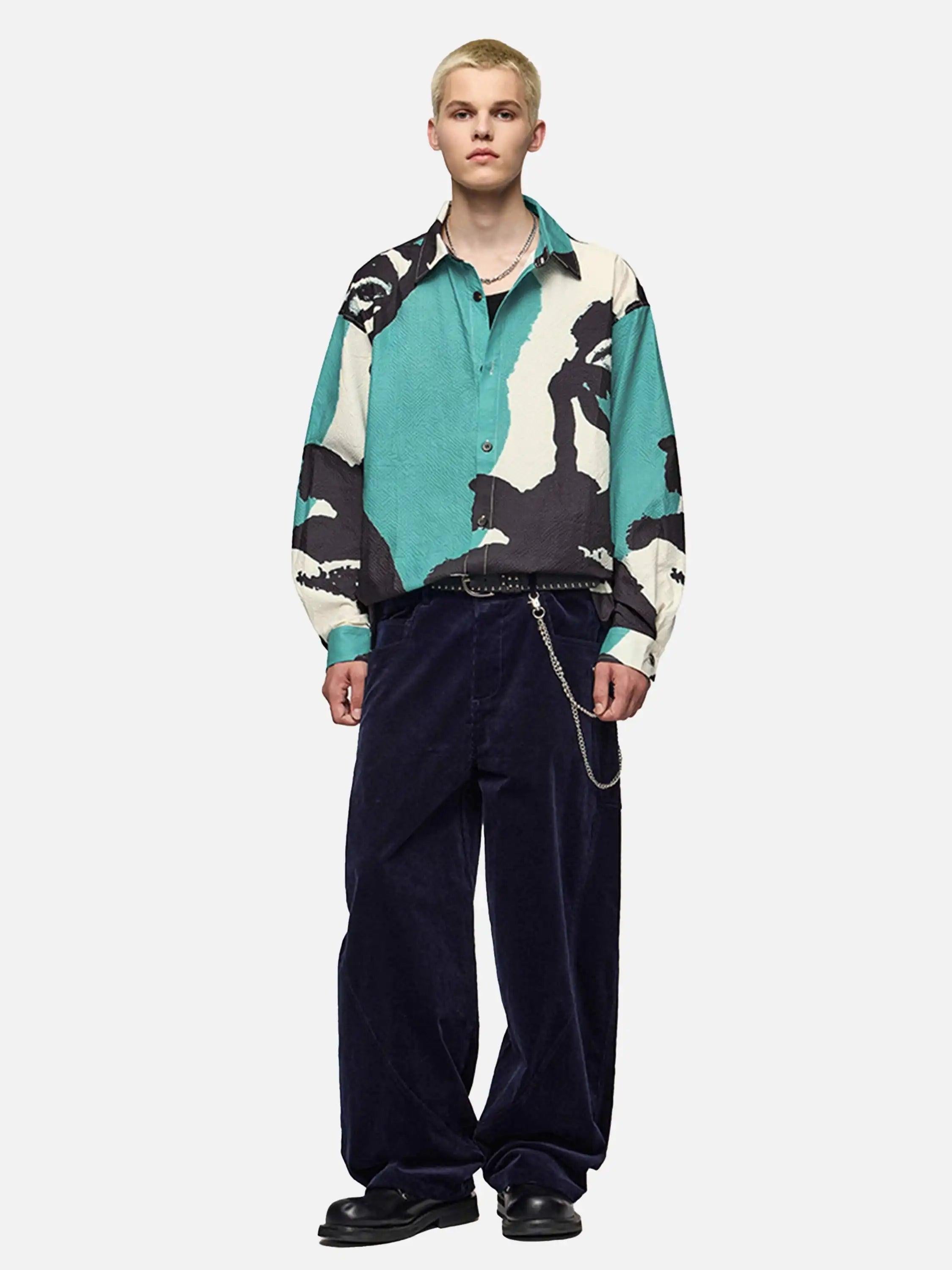 American Graffiti Abstract Portrait Seersucker Shirt