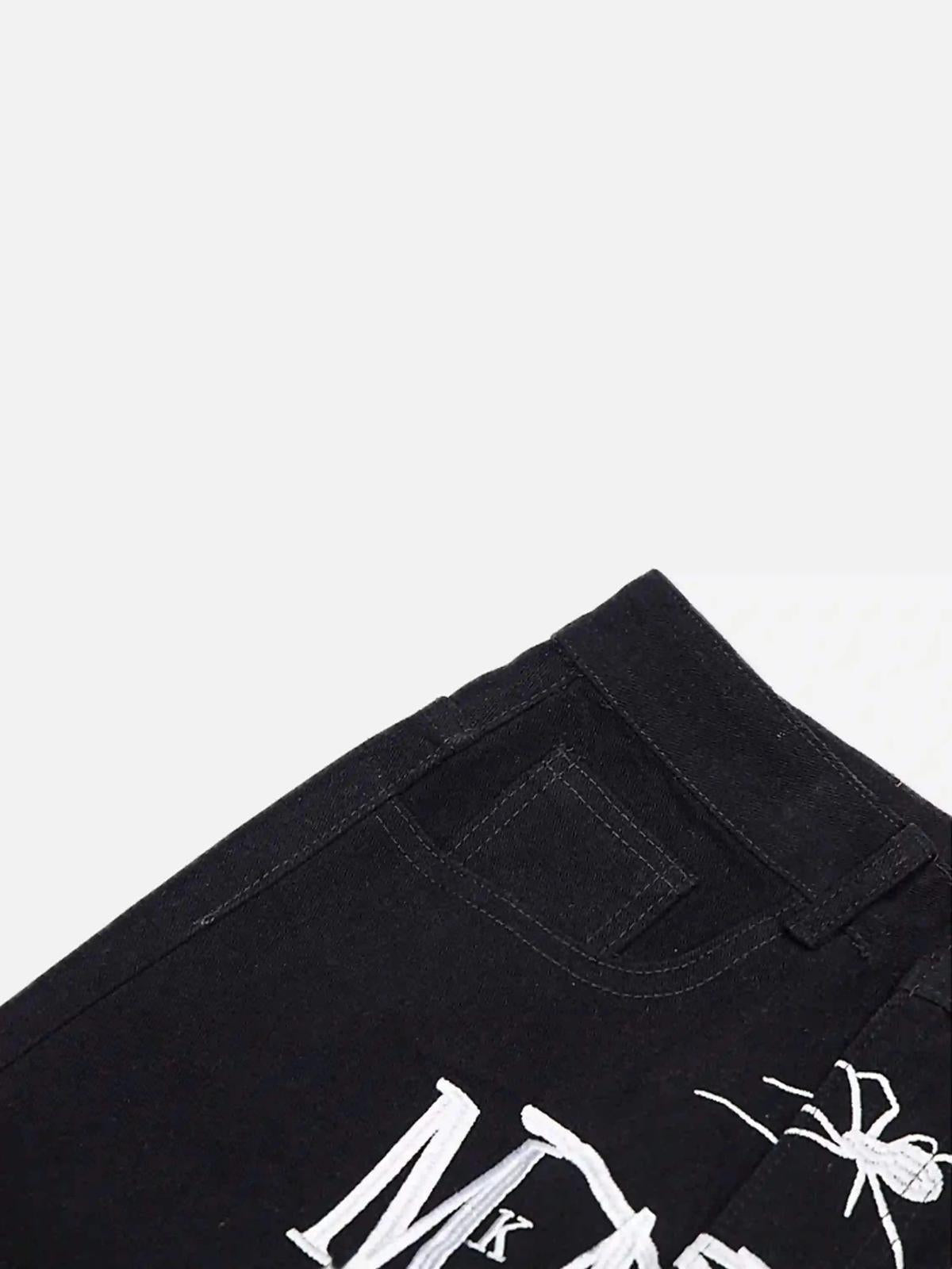 American High Street Embroidered Spider Jeans