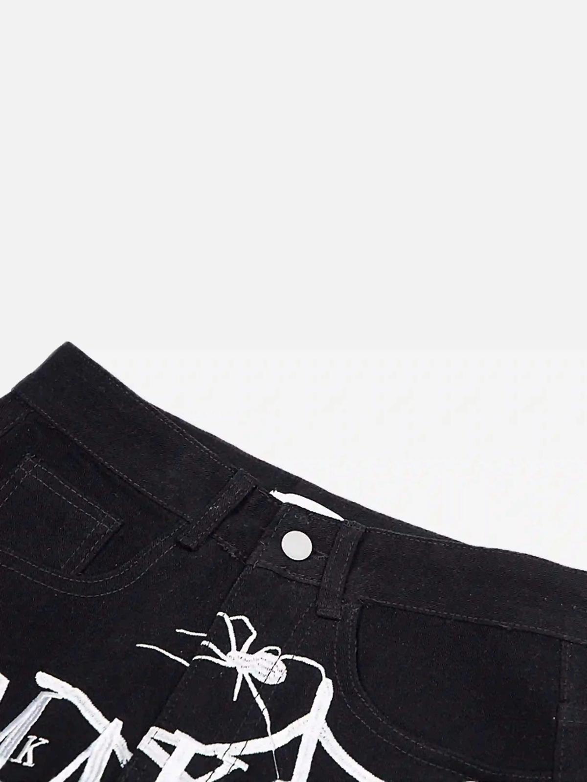 American High Street Embroidered Spider Jeans