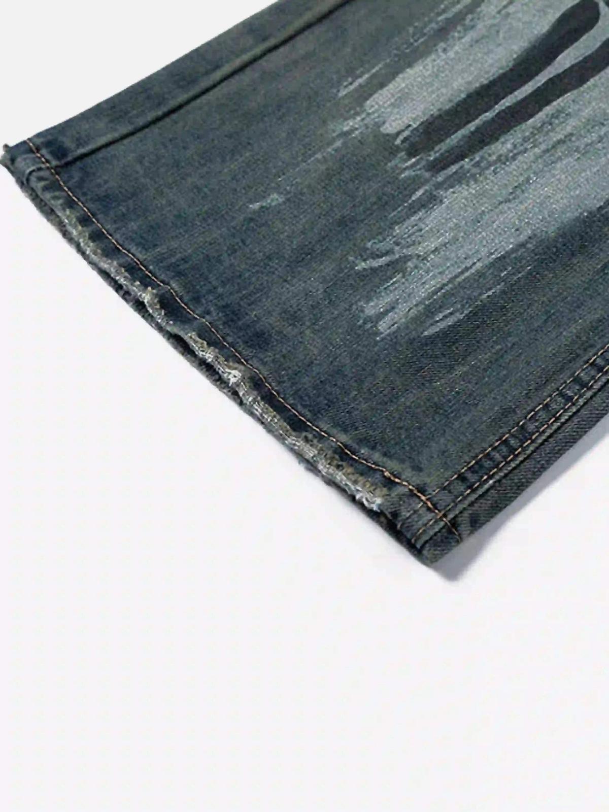 American High Street Graffiti Washed Jeans