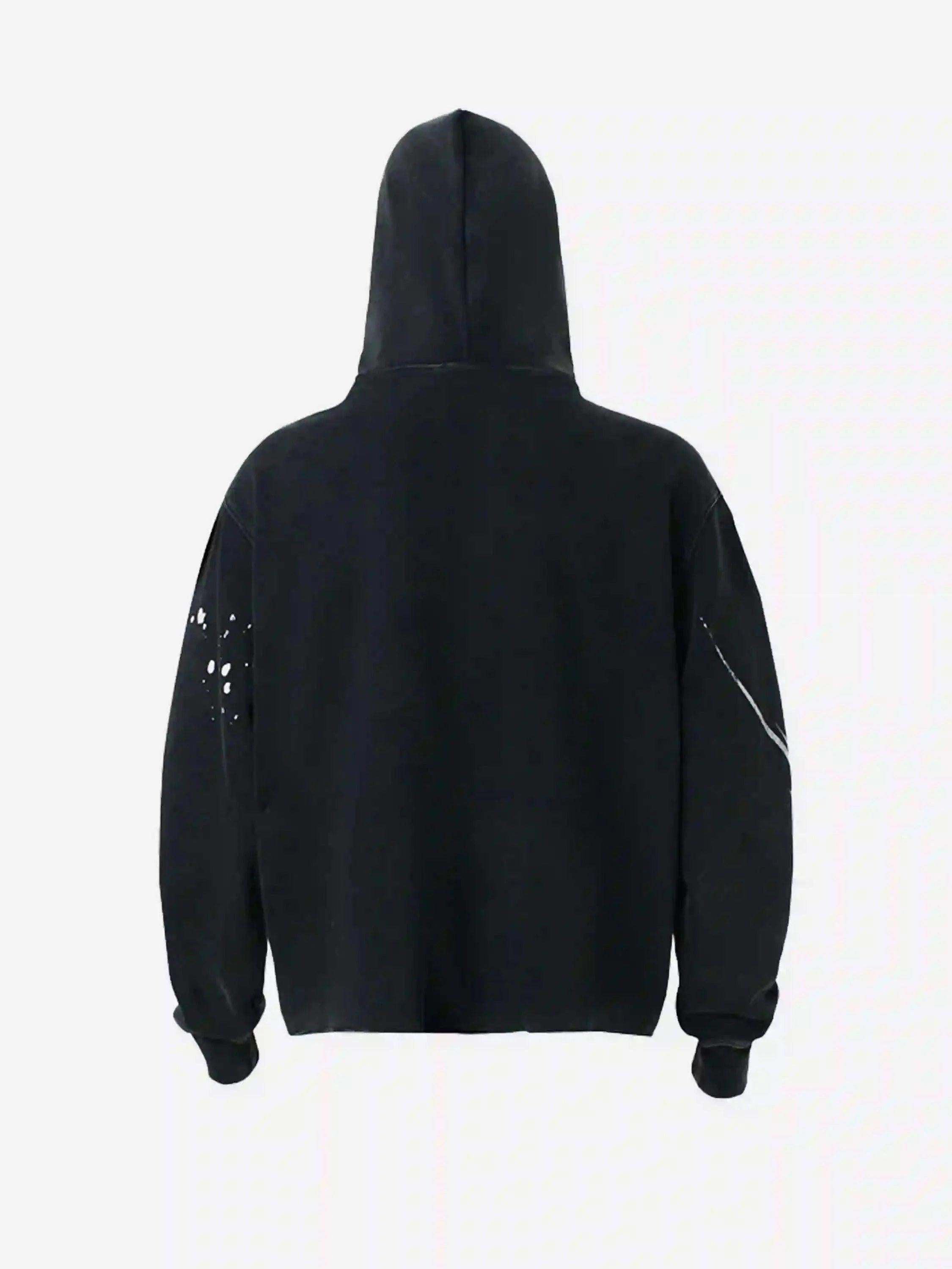 American Hip-Hop Graffiti Distressed Hooded Hoodie