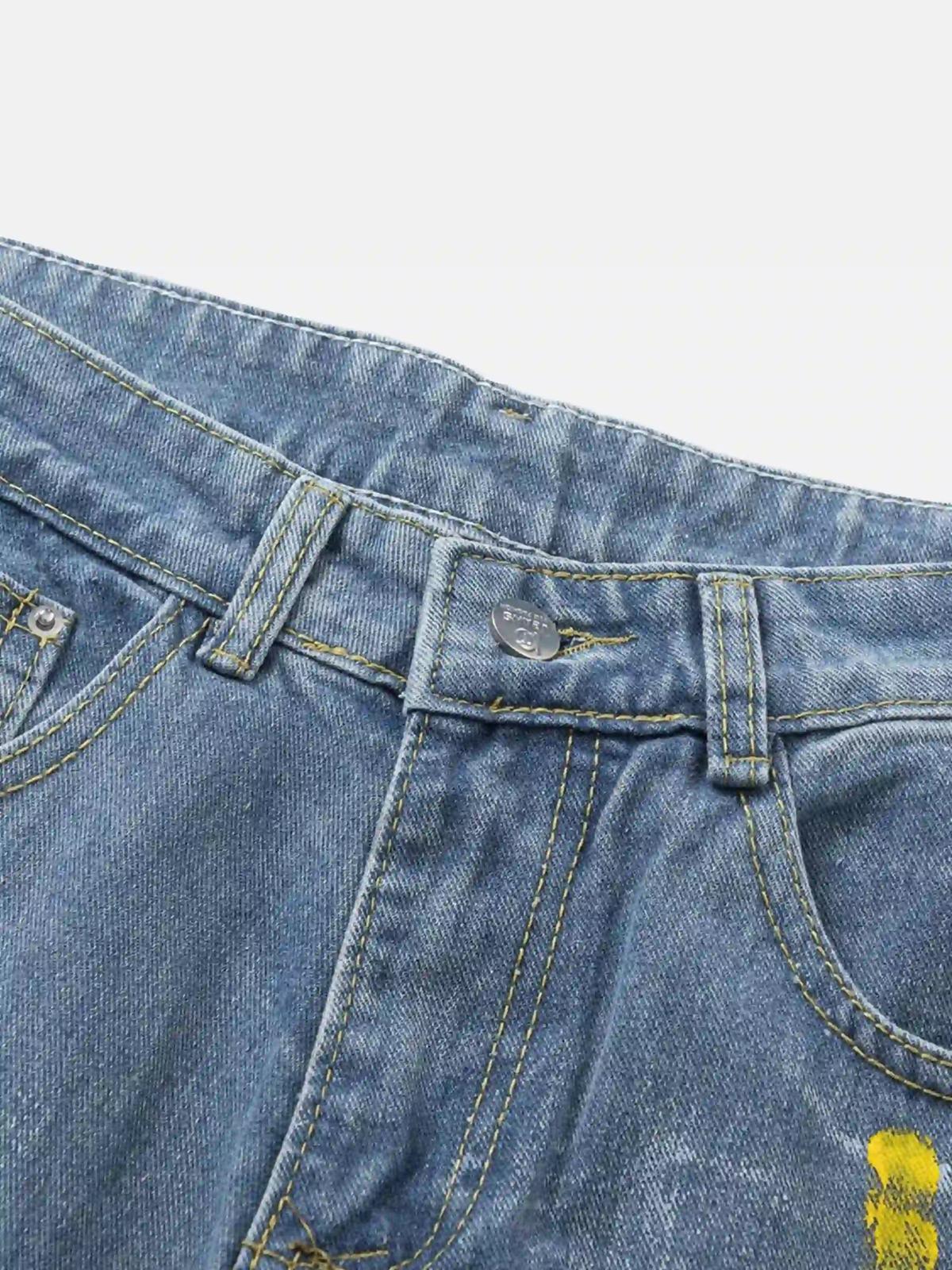 American Hip-Hop Painted Personalized Jeans