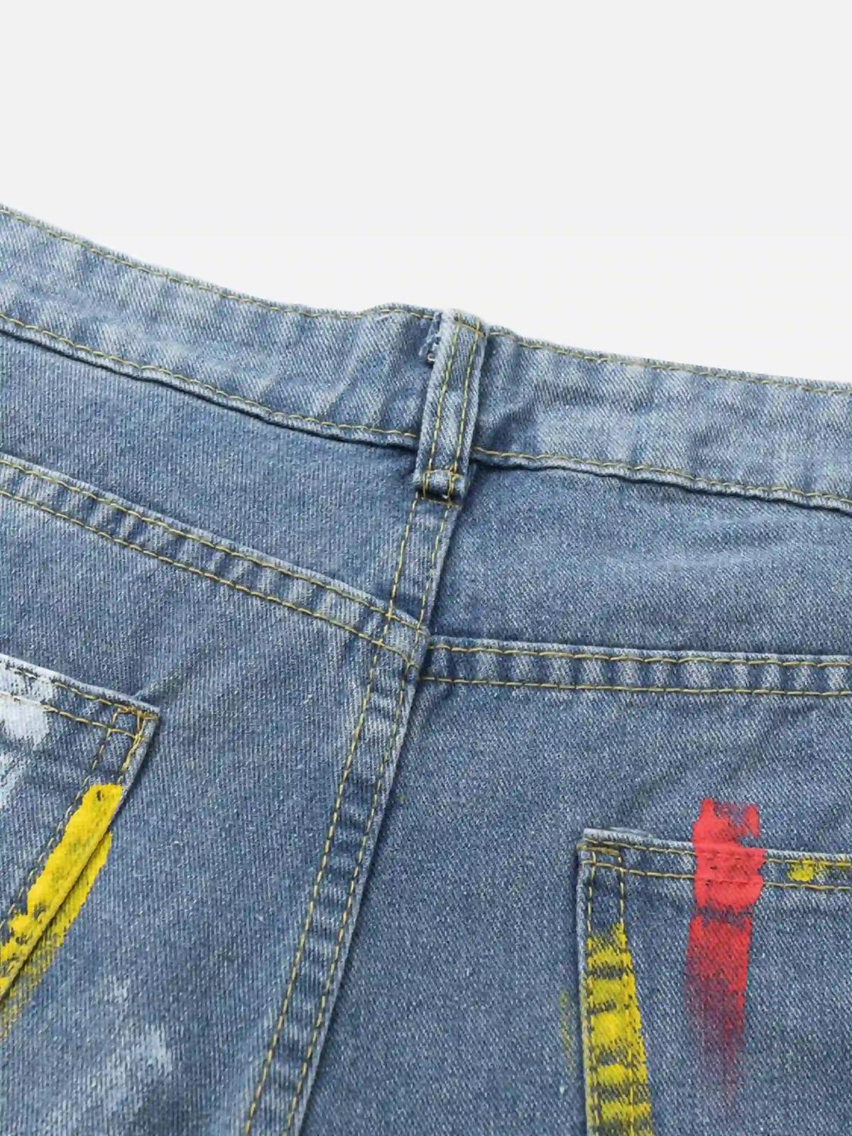 American Hip-Hop Painted Personalized Jeans