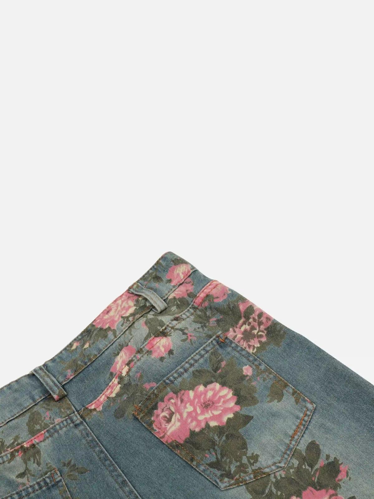American Hip-Hop Vintage Rose Jeans