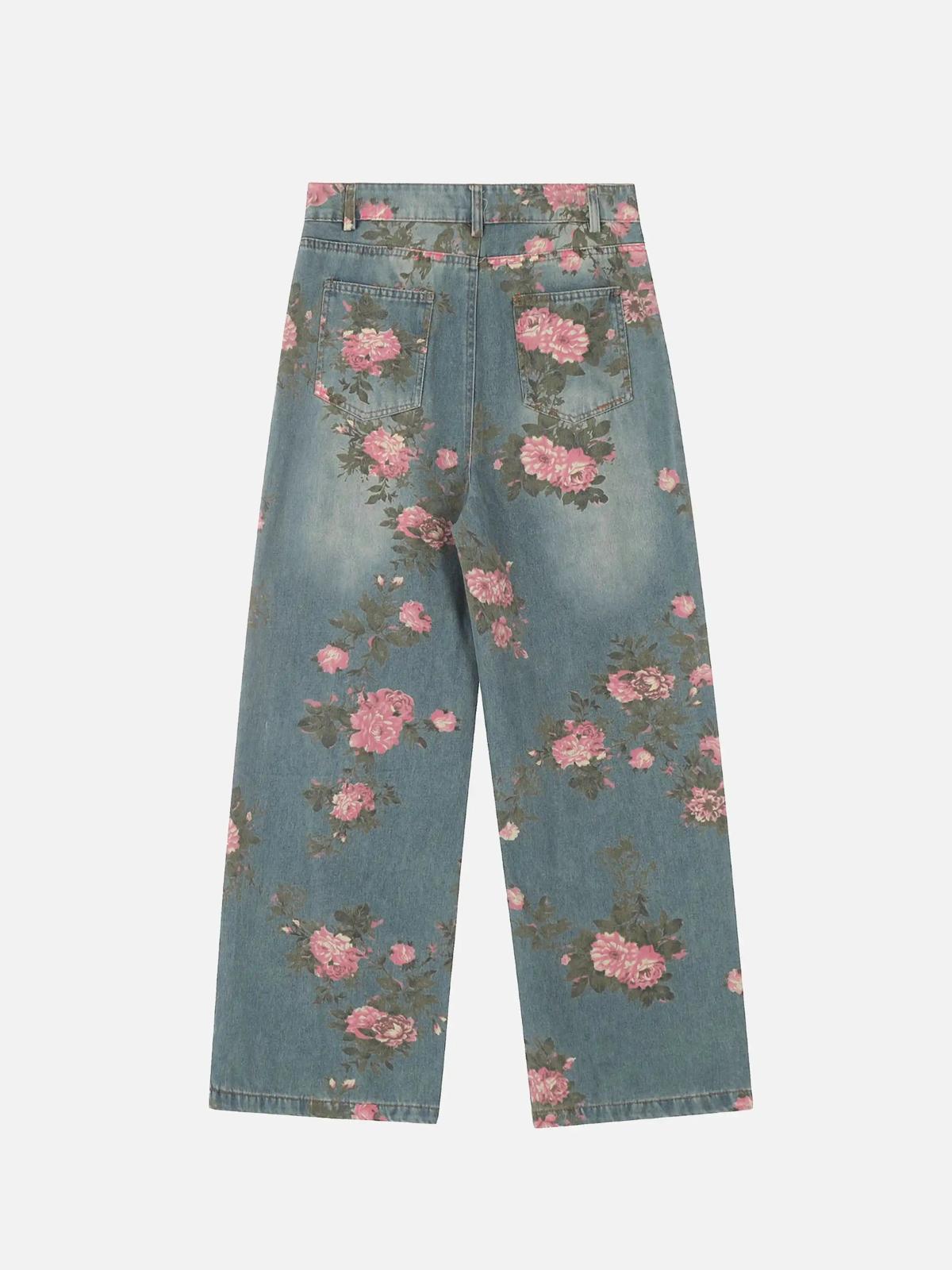 American Hip-Hop Vintage Rose Jeans