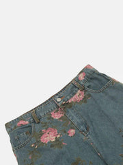 American Hip-Hop Vintage Rose Jeans
