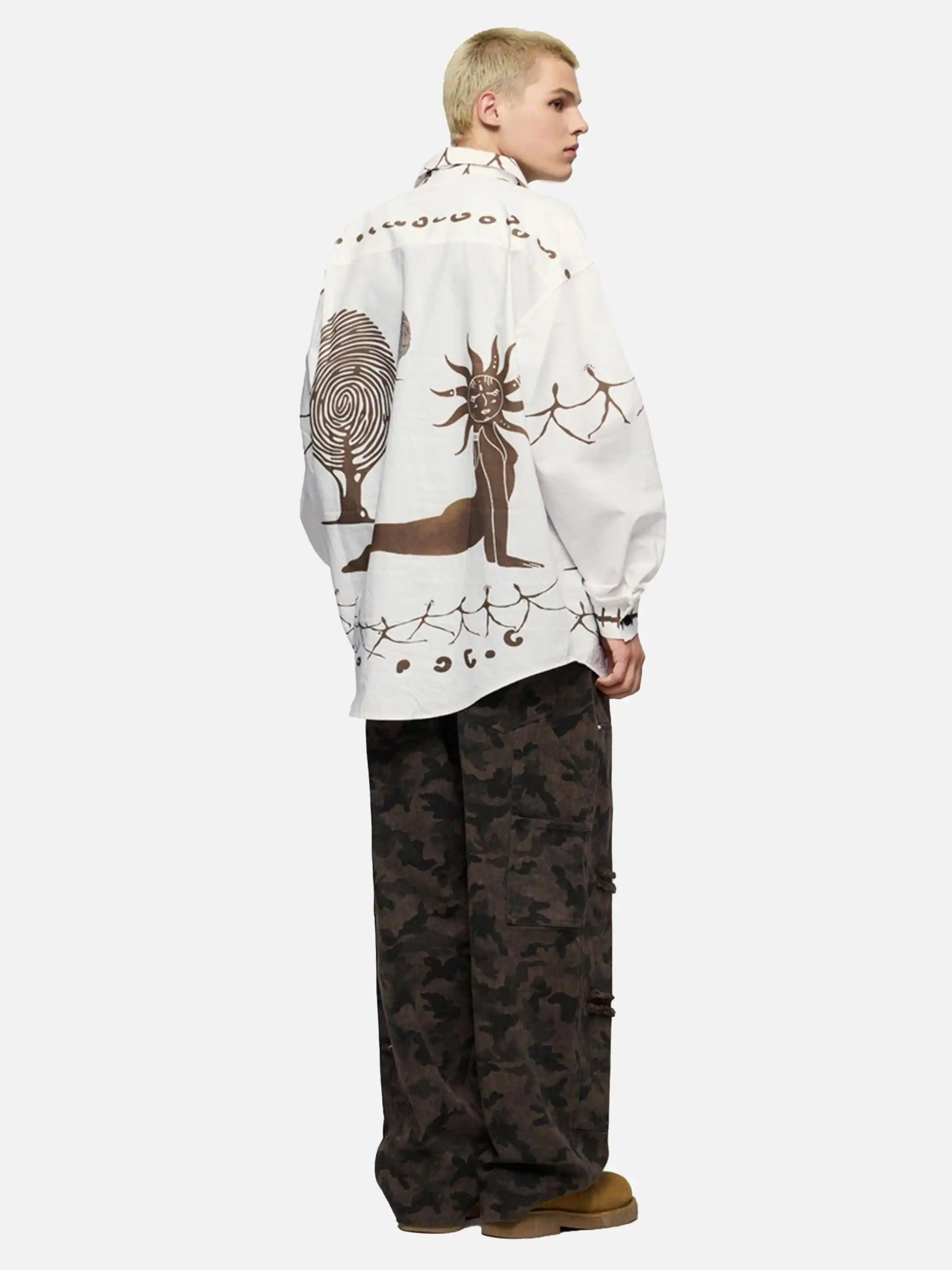 American Mayan Abstract Mural Shirt