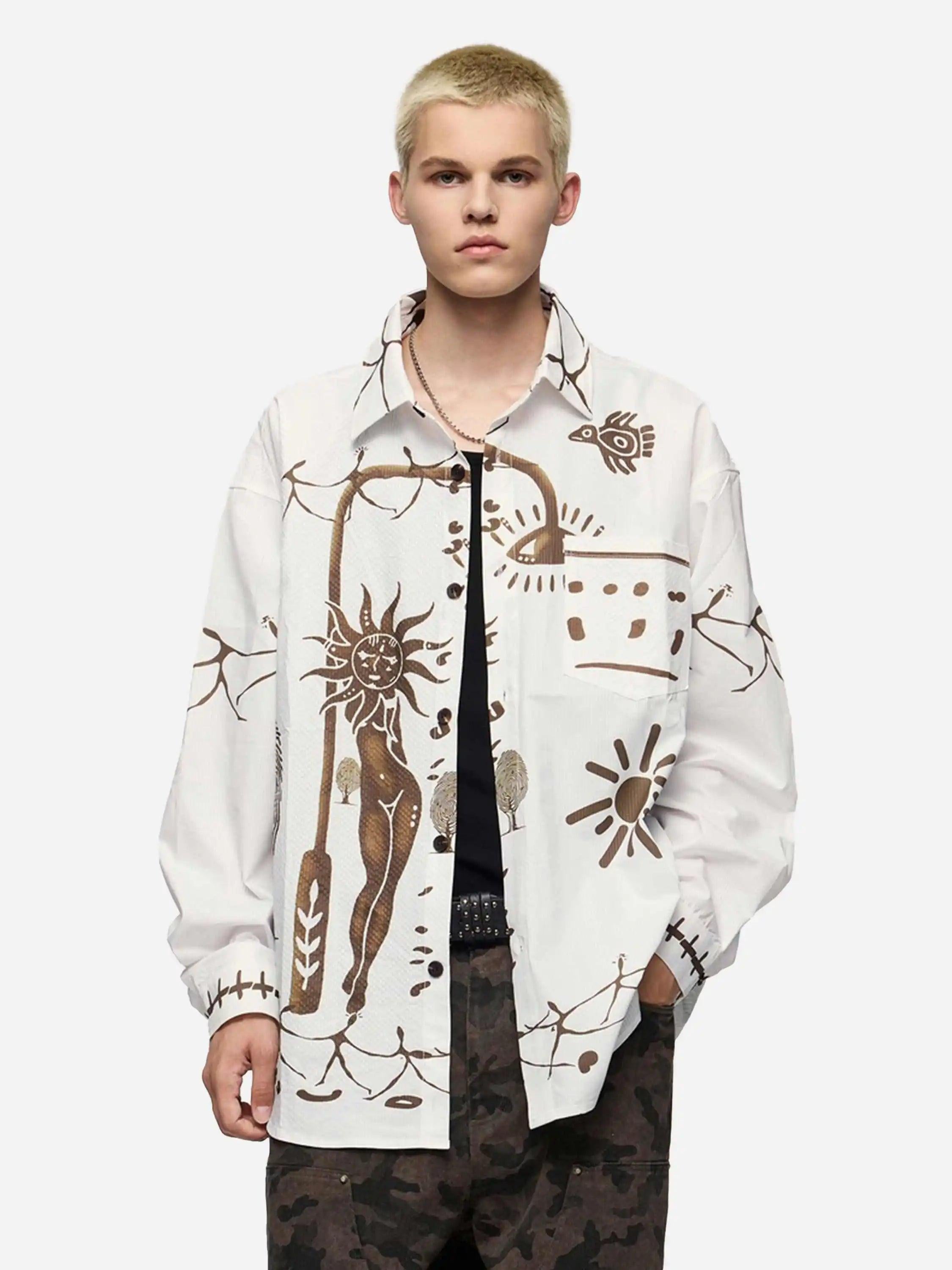 American Mayan Abstract Mural Shirt