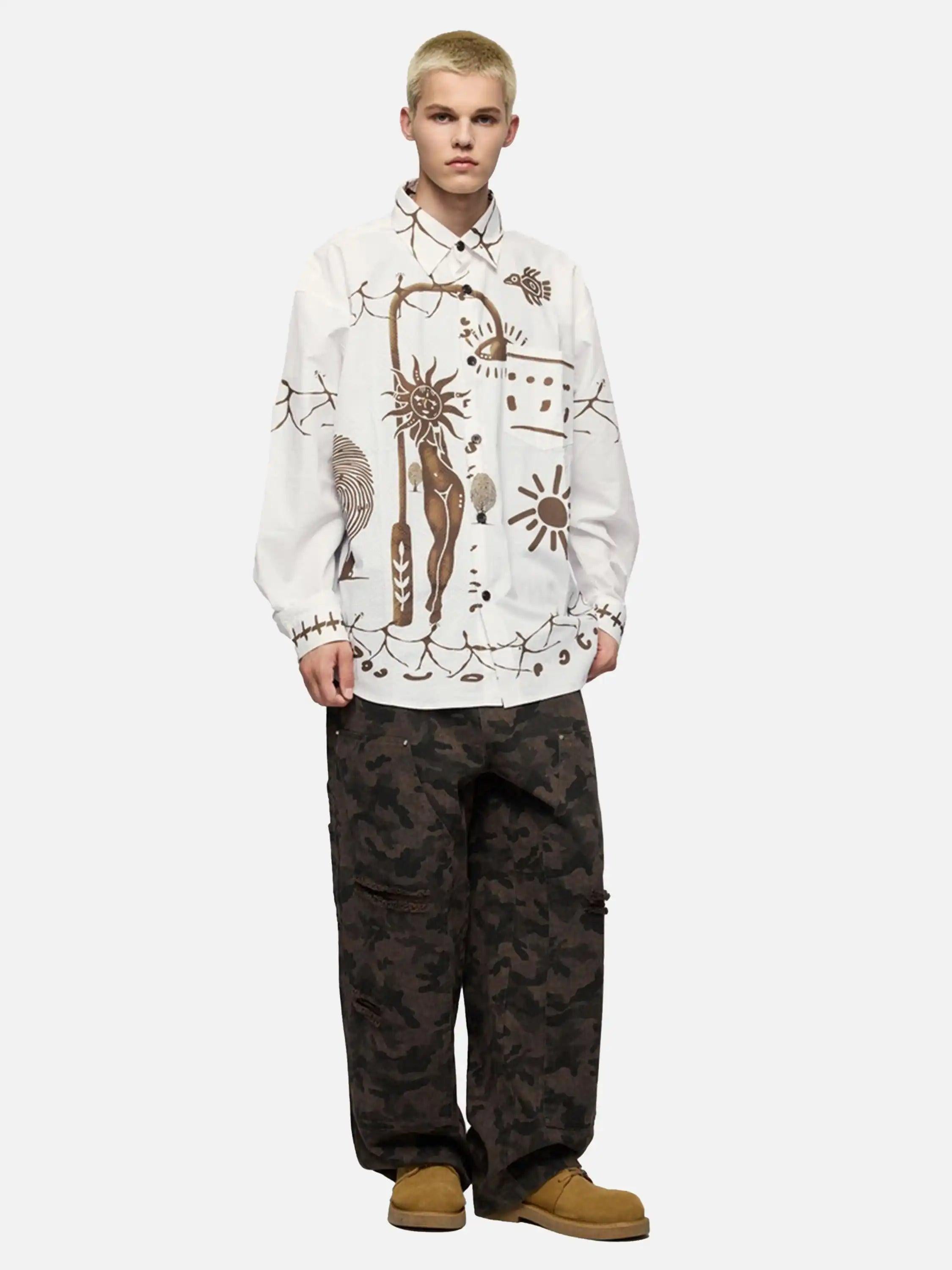 American Mayan Abstract Mural Shirt